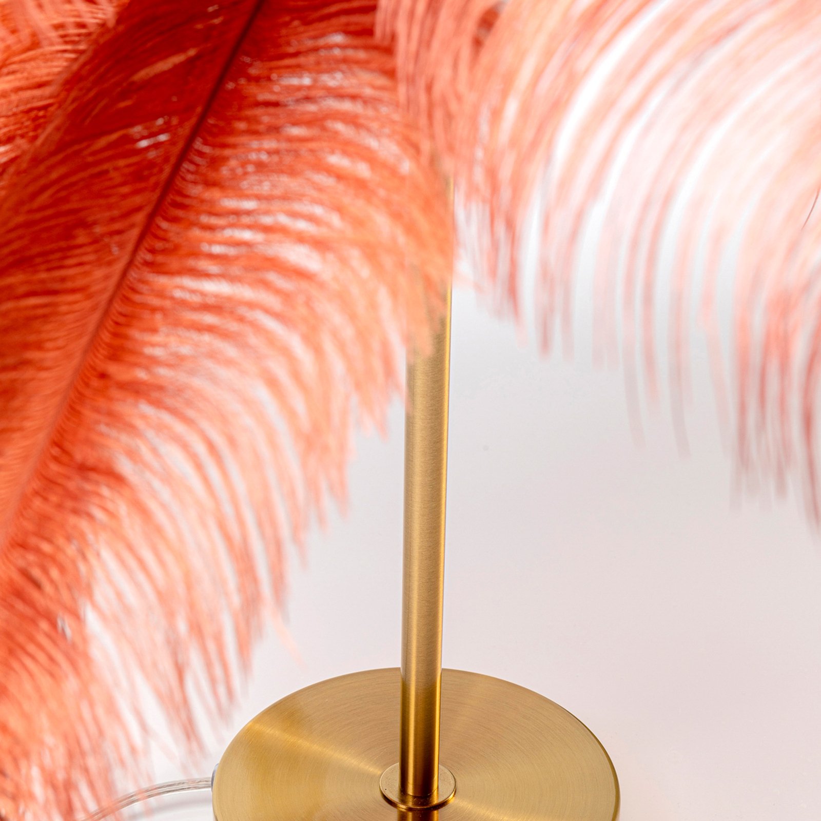 Kare Candeeiro de mesa Feather Palm com penas, vermelho ferrugem