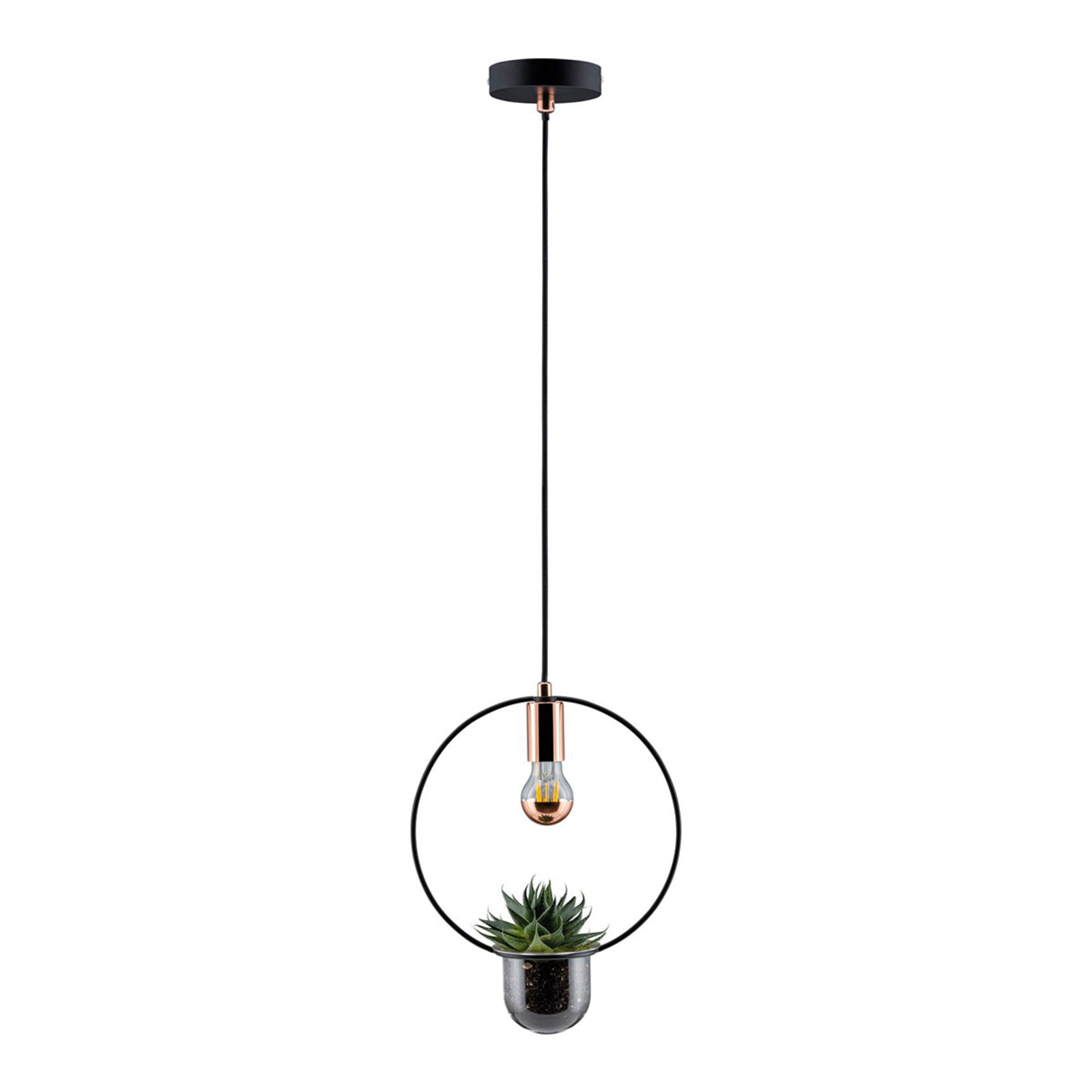 Paulmann Tasja pendant lamp with a plant pot