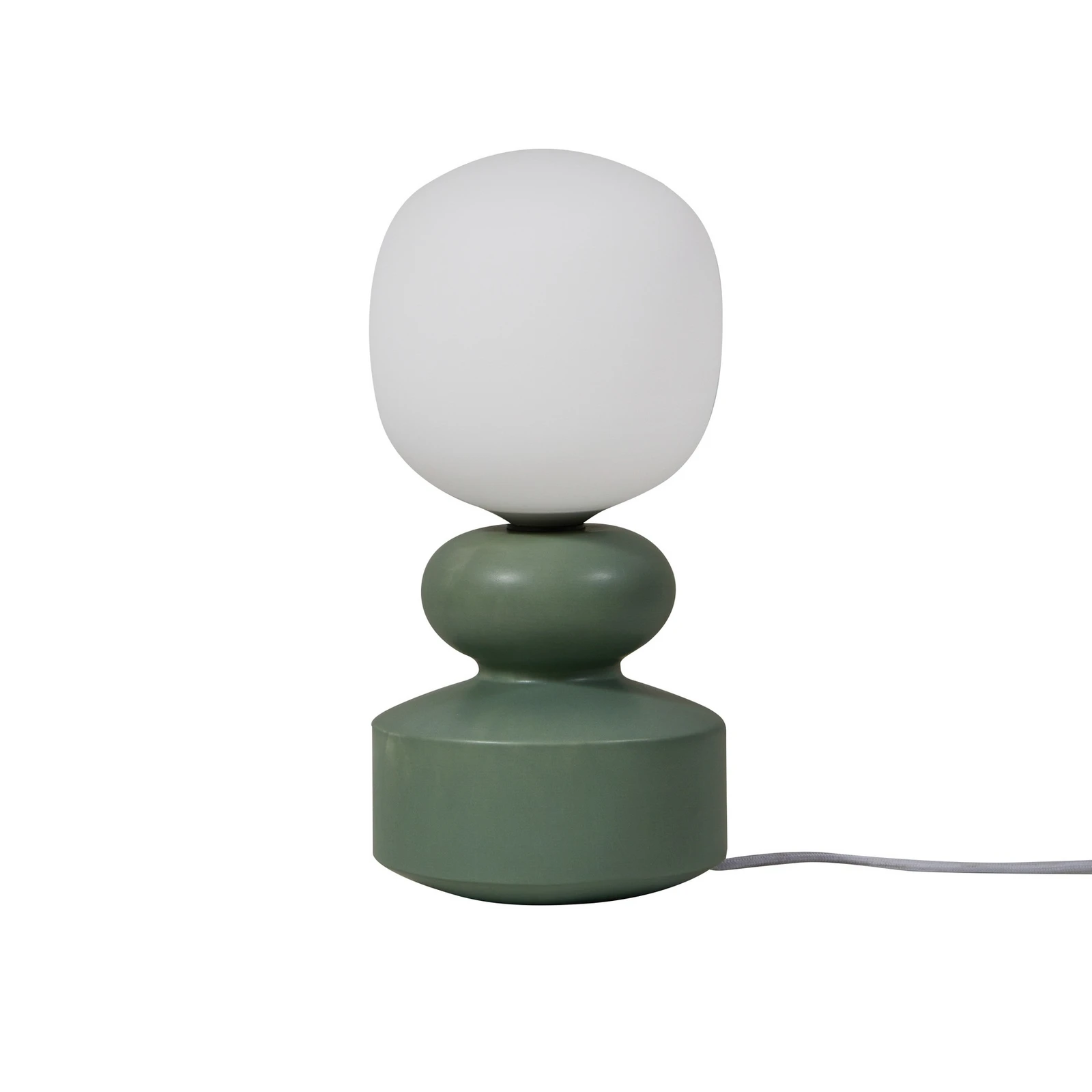 Lucande tafellamp Fidelo, wit/groen, 38 cm, glas, keramiek