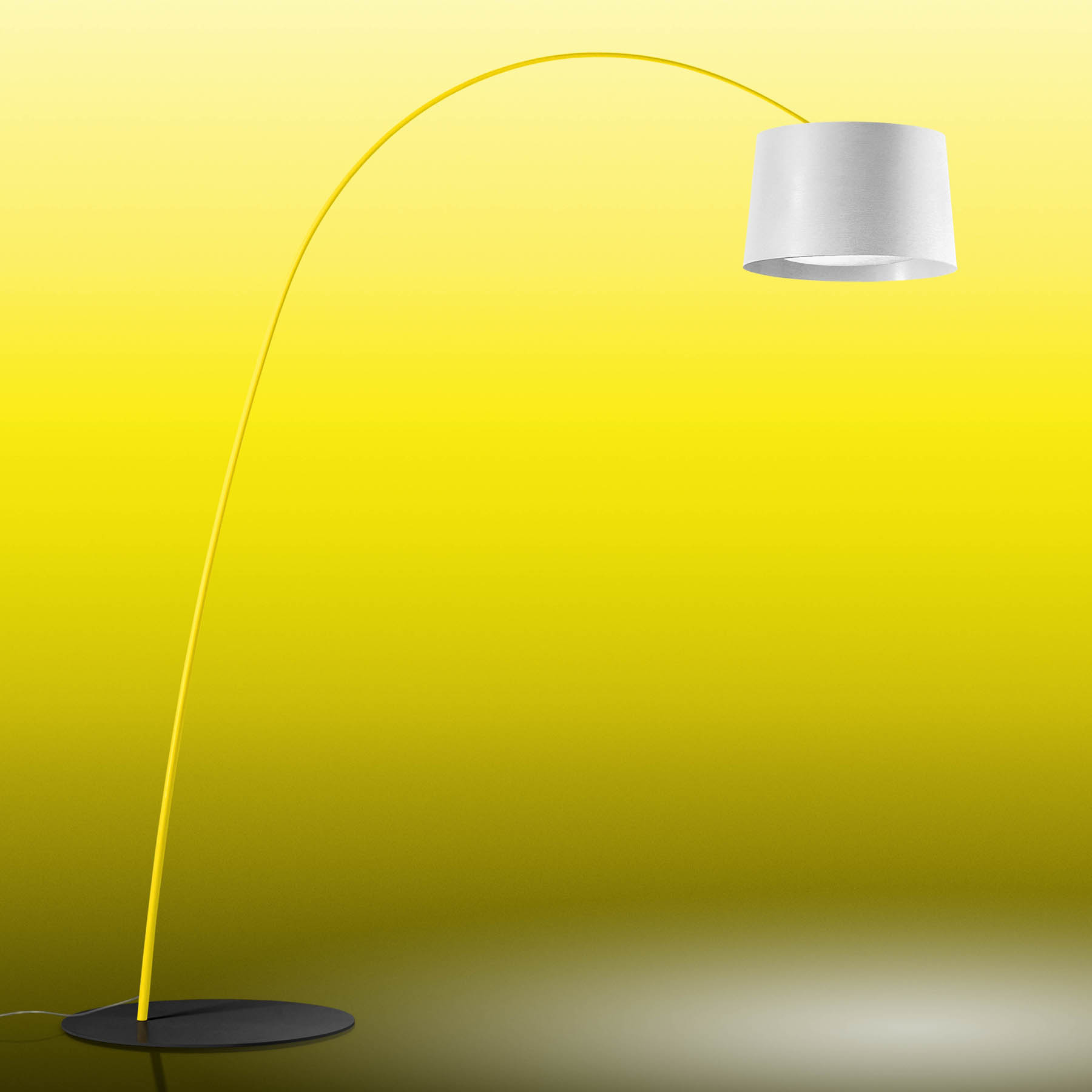 FOSCARINI Foscarini Twiggy Be Colour, white/yellow/black, for Living / Dining Room, fibreglass composite, plastic, metal, 33 W, energy efficiency: A+, H: 220 cm