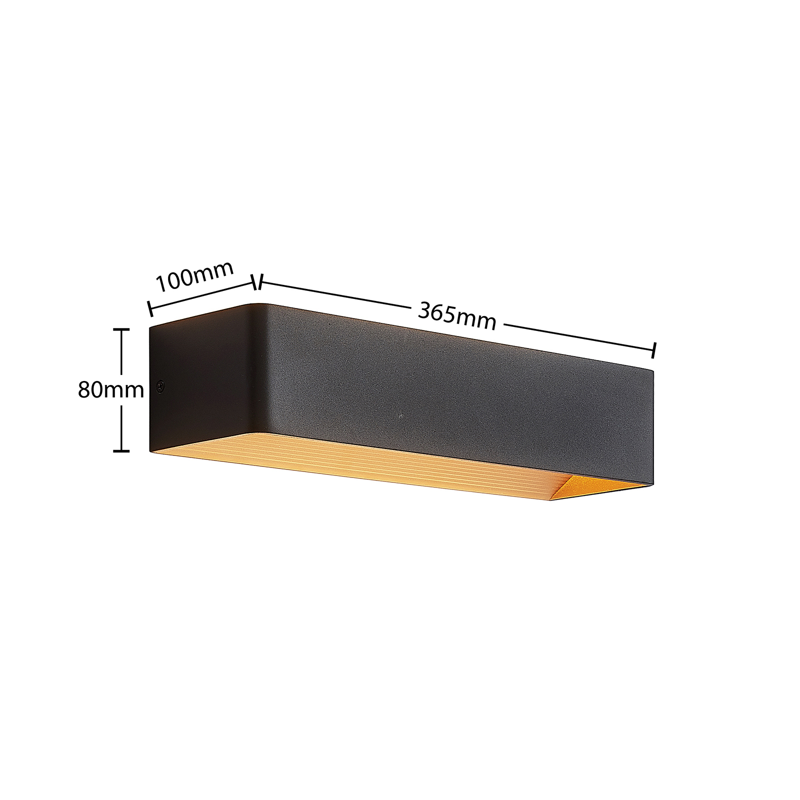 Arcchio Karam LED-Wandleuchte, 36,5 cm, schwarz