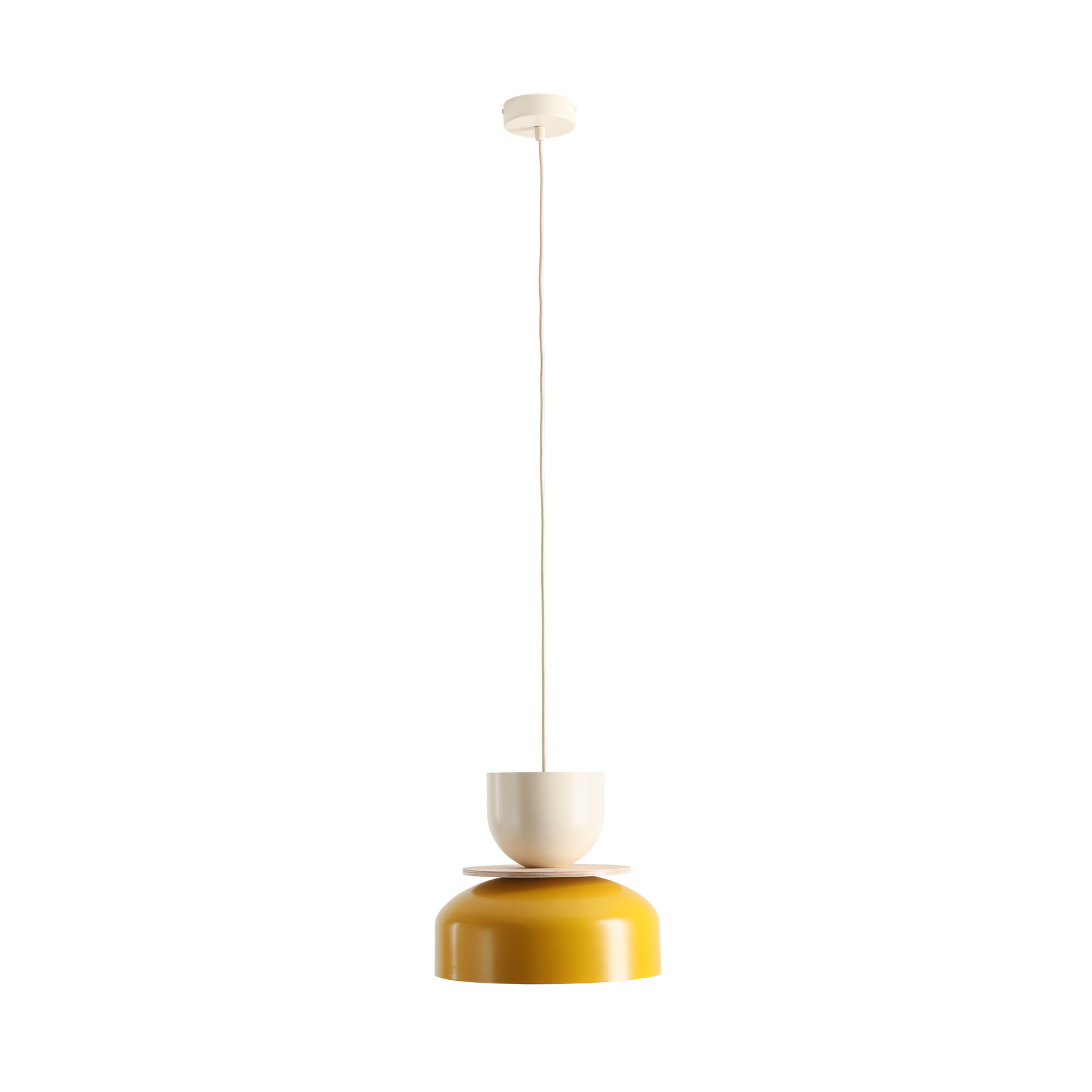 Suspension Uto jaune/crème 30 cm en métal - ALDEX