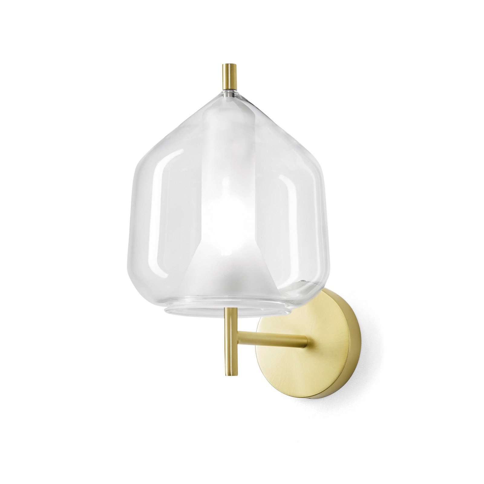 X-Ray wall light, Ø 17 cm, clear/gold-coloured, glass