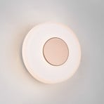 LED fali lámpa Celeste, barna/fehér, Ø 22 cm-es üveg dimmelhető