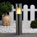 Lindby Enja pillar light, 50 cm, stainless steel, IP44, E27