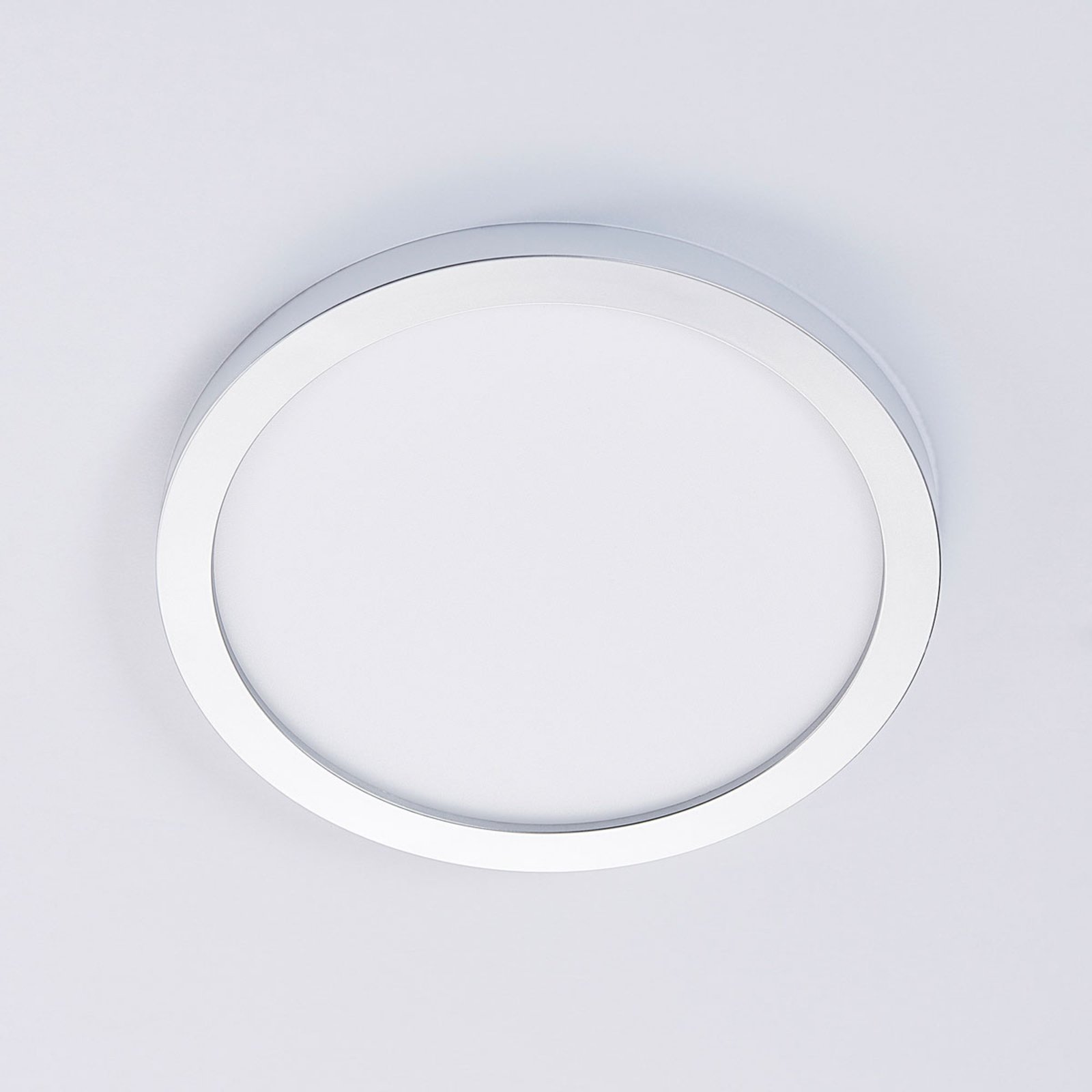 Solvie LED-taklampe, sølv, rund, Ø 30 cm