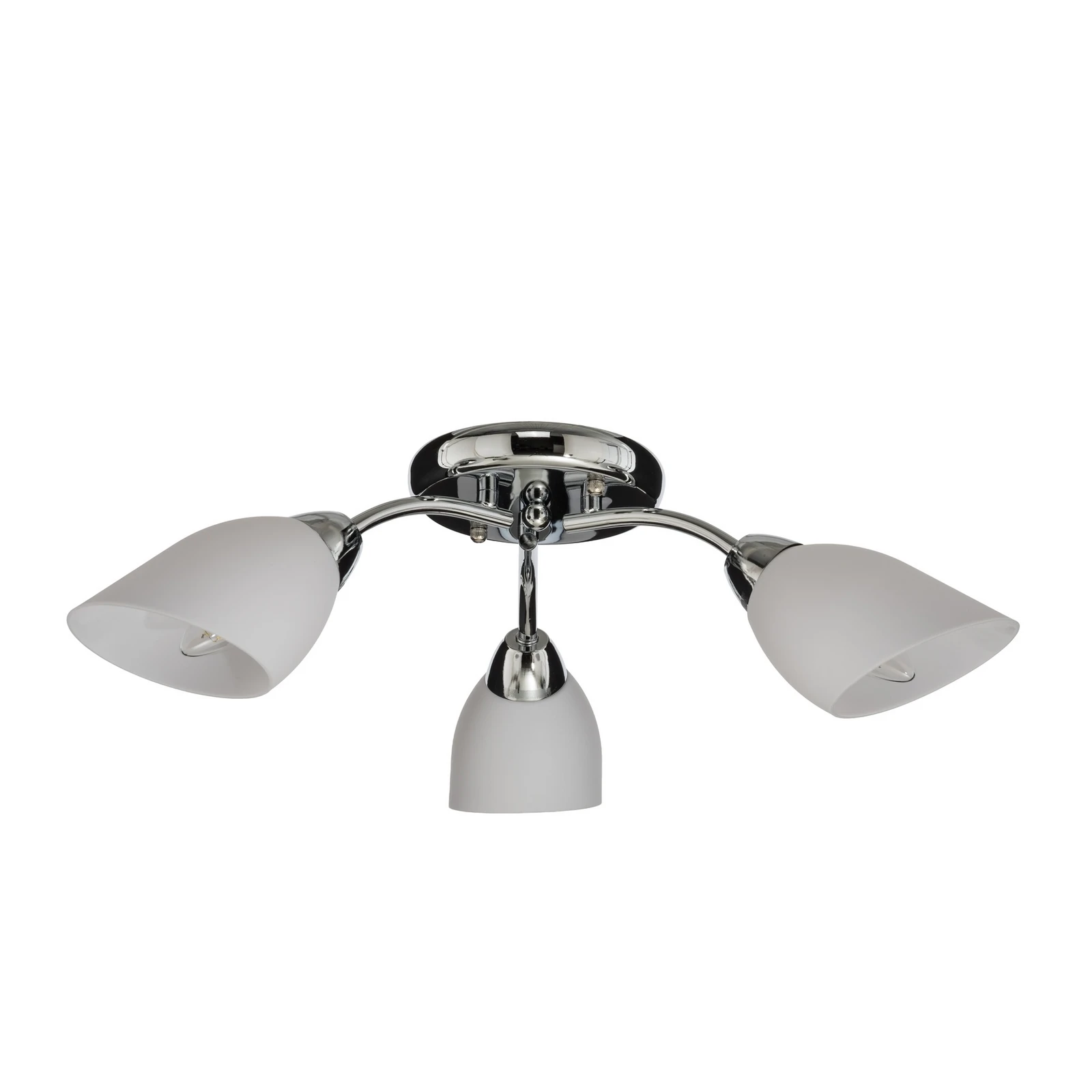 Plafondlamp Portos, 3-lamps, wit/chroom, metaal, Ø 54 cm