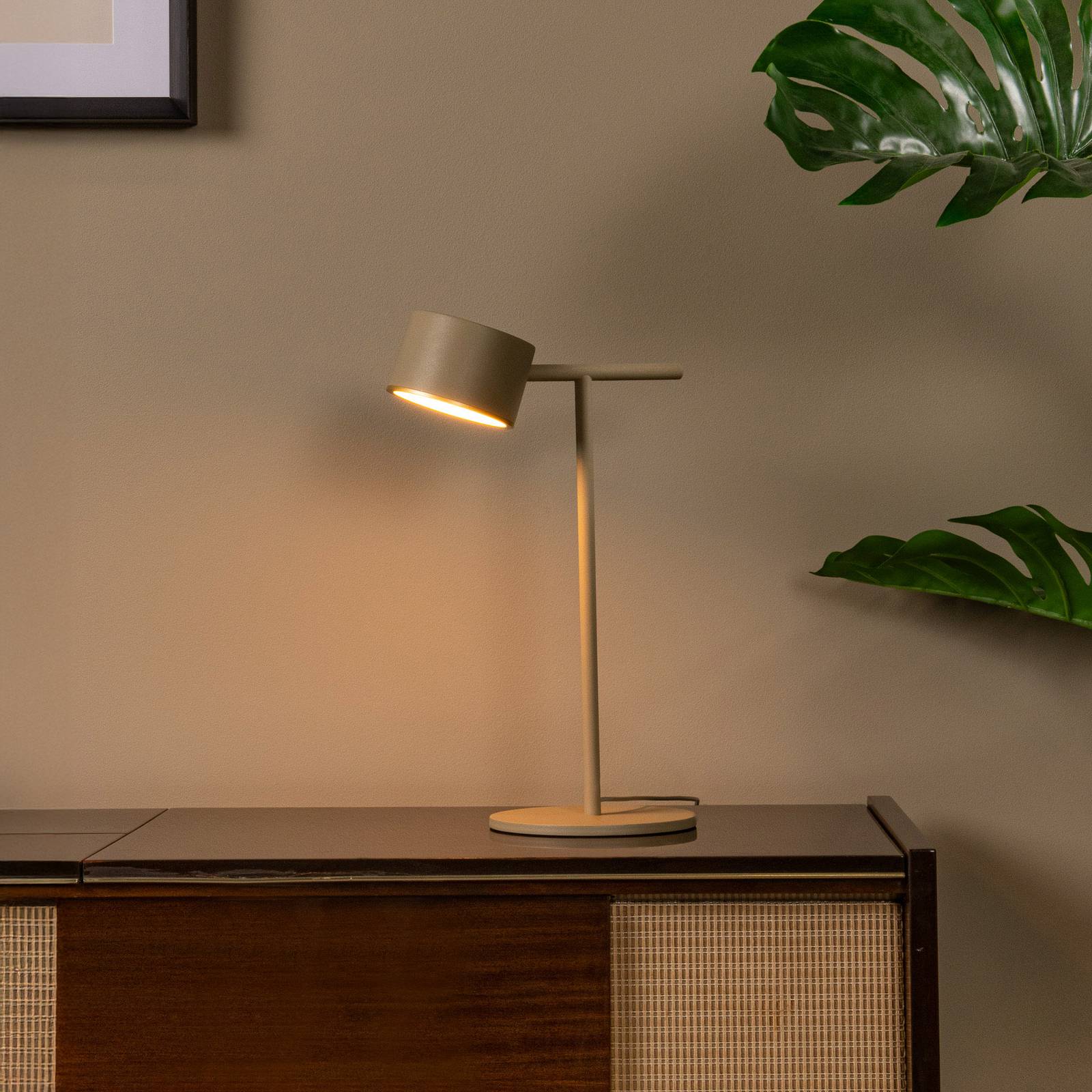 LED-Tischlampe Gian, taupe, Höhe 40 cm, Metall günstig online kaufen