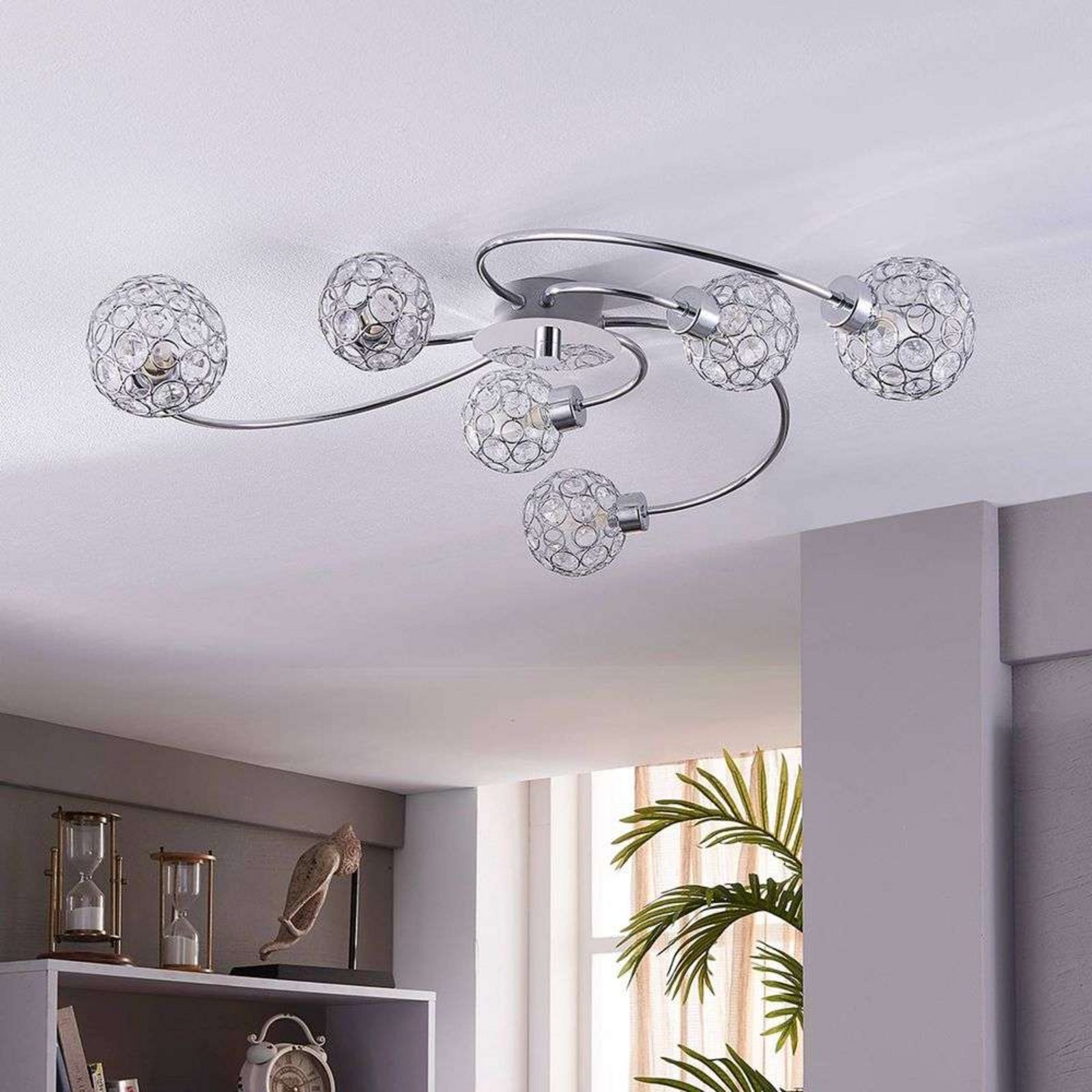 Tyron Deckenleuchte Chrome/Clear - Lindby