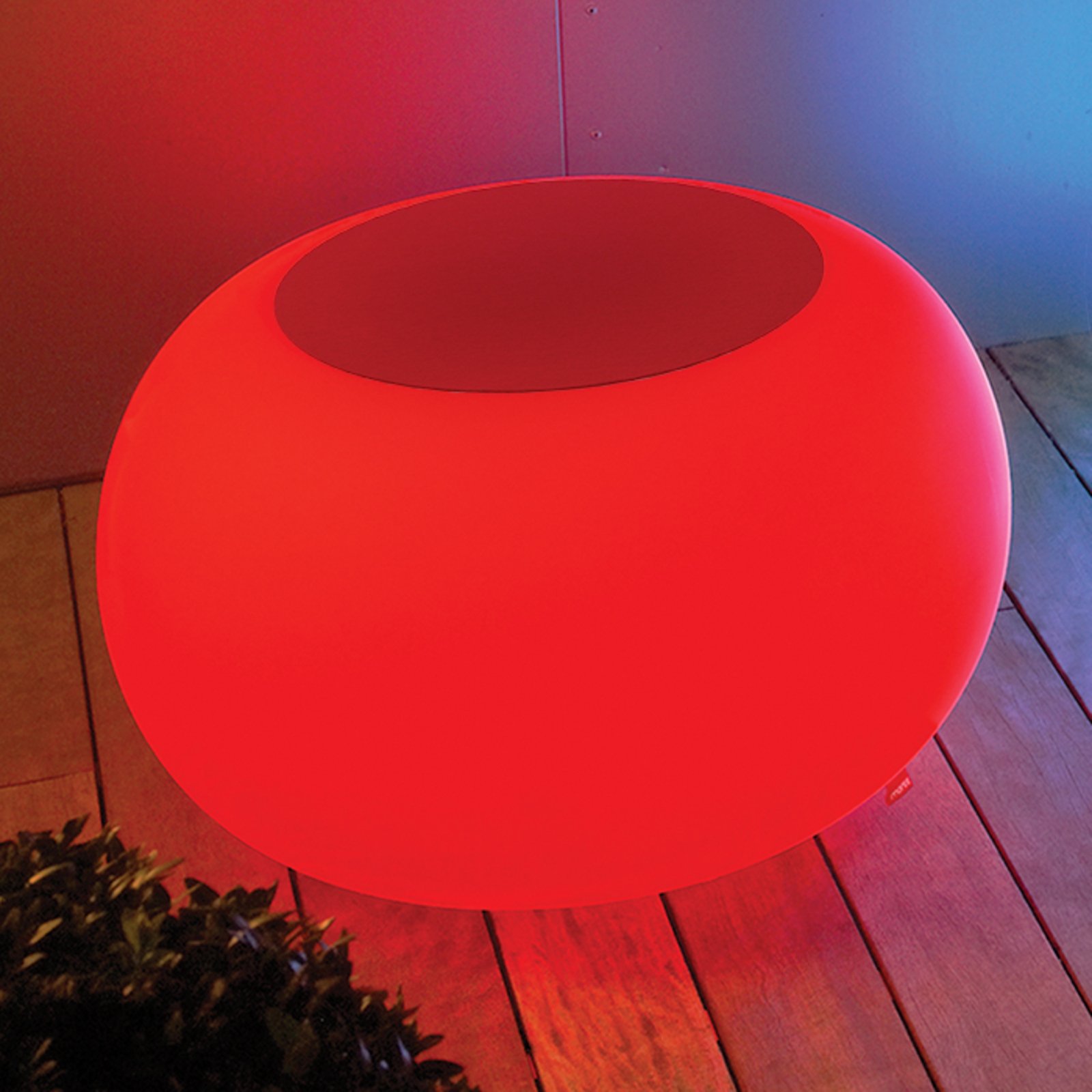 BUBBLE Outdoor LED Tisch  RGB mit Filzauflage rot