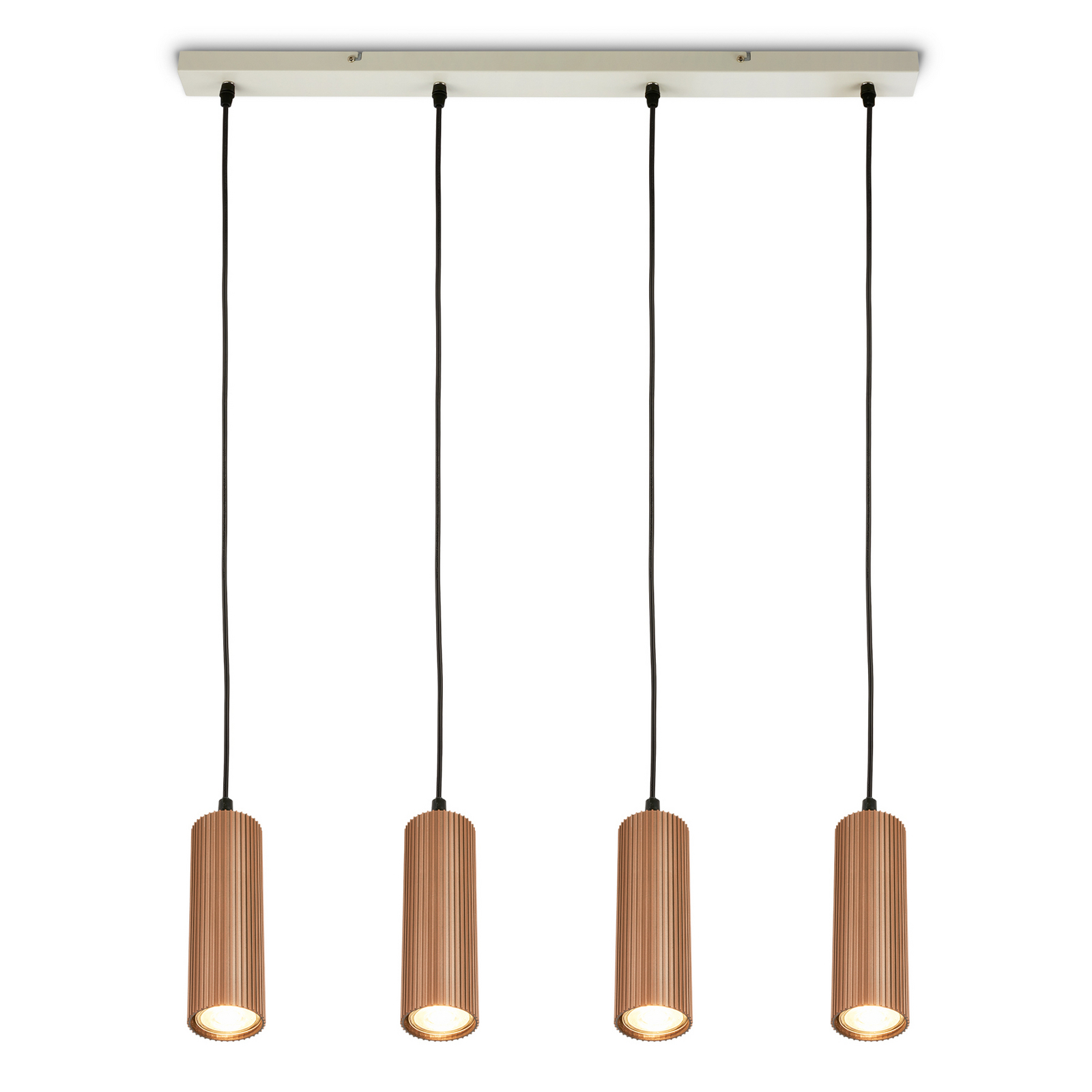 Suspension Ida, marron, à 4 lampes, longueur 76 cm, GU10 Suspension Ida, marron, à 4 lampes, longueur 76 cm, GU10