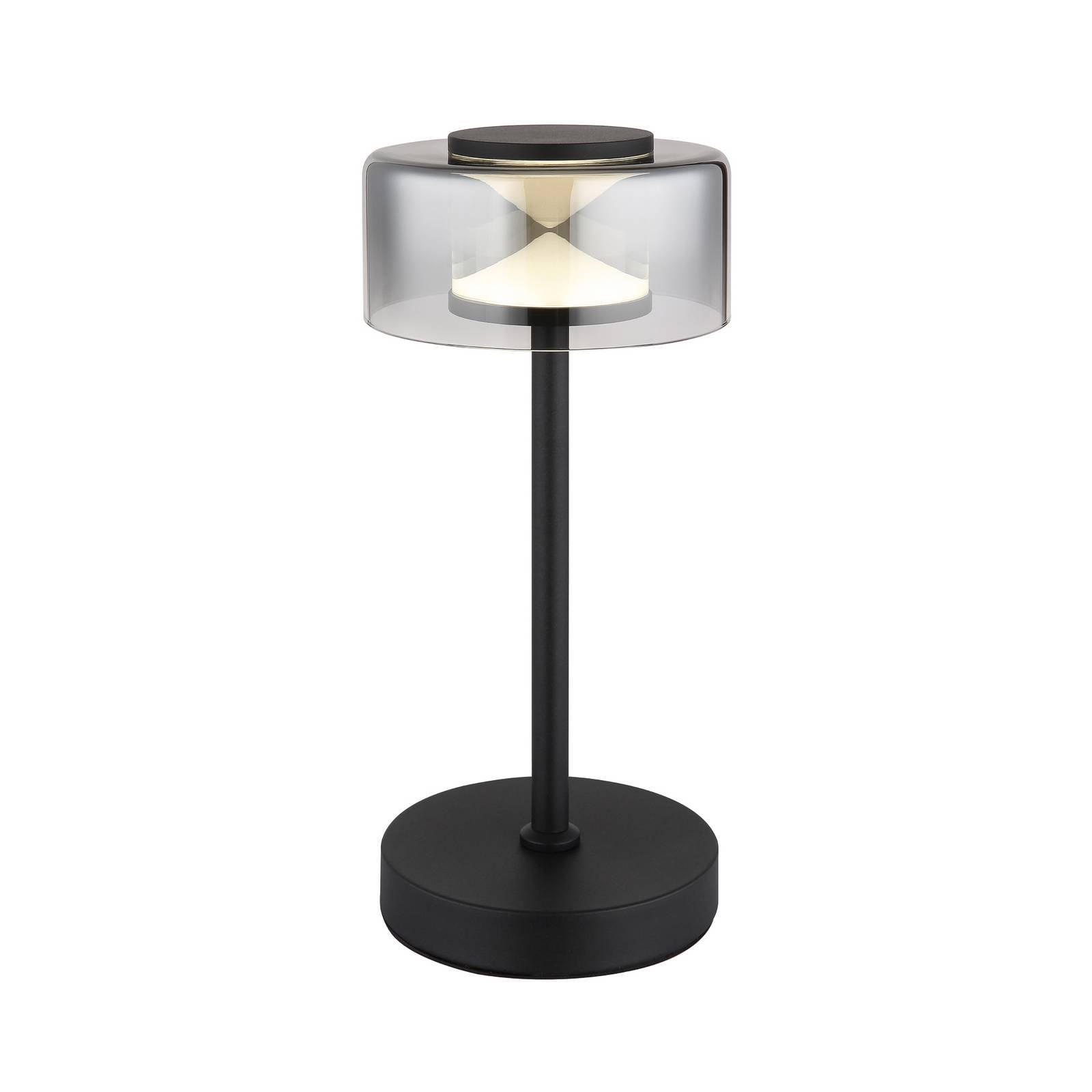 LED-Tischleuchte Belinda, rauchgrau, Höhe 33 cm, Metall