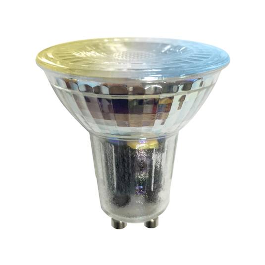 LUUMR Smart LED, GU10, vetro, 4,7W, Tuya, WLAN, trasparente, CCT