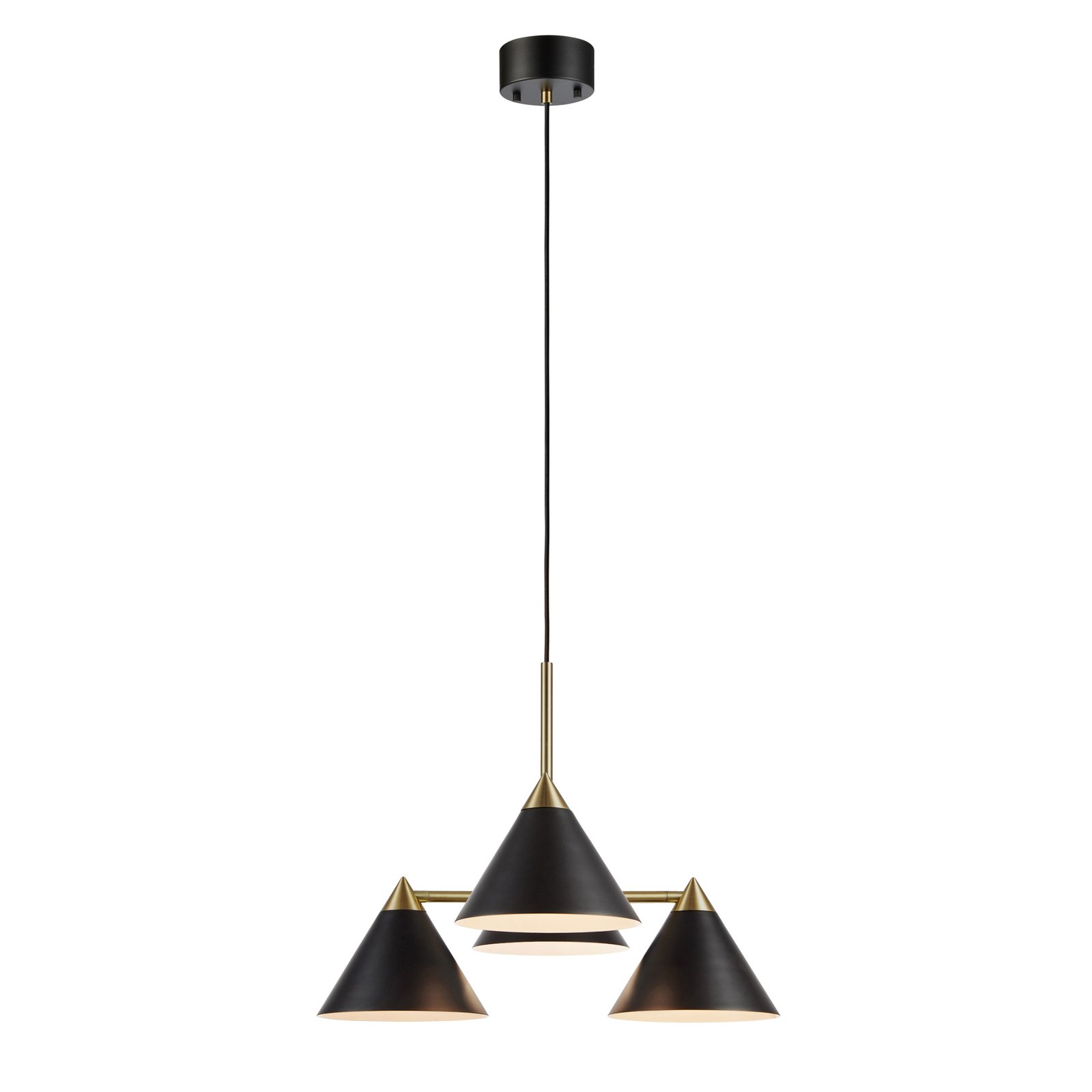 Pendant light Klint, metal, 4-bulb, conic