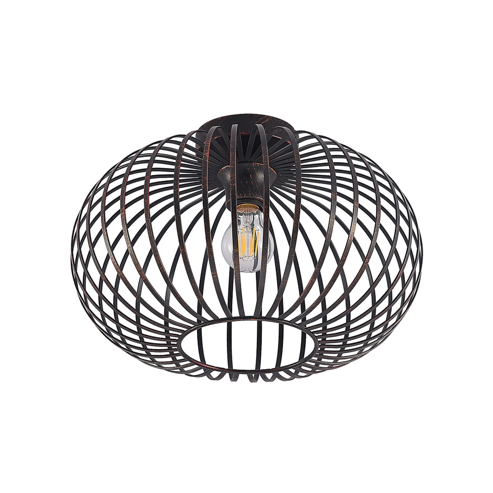 Lámpara de techo Lindby Rosalea, color cobre, metal, 40 cm, E27