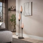 Stojací lampa Cocoon, sklo, hnědé matné, 3 žárovky, E27, 168 cm