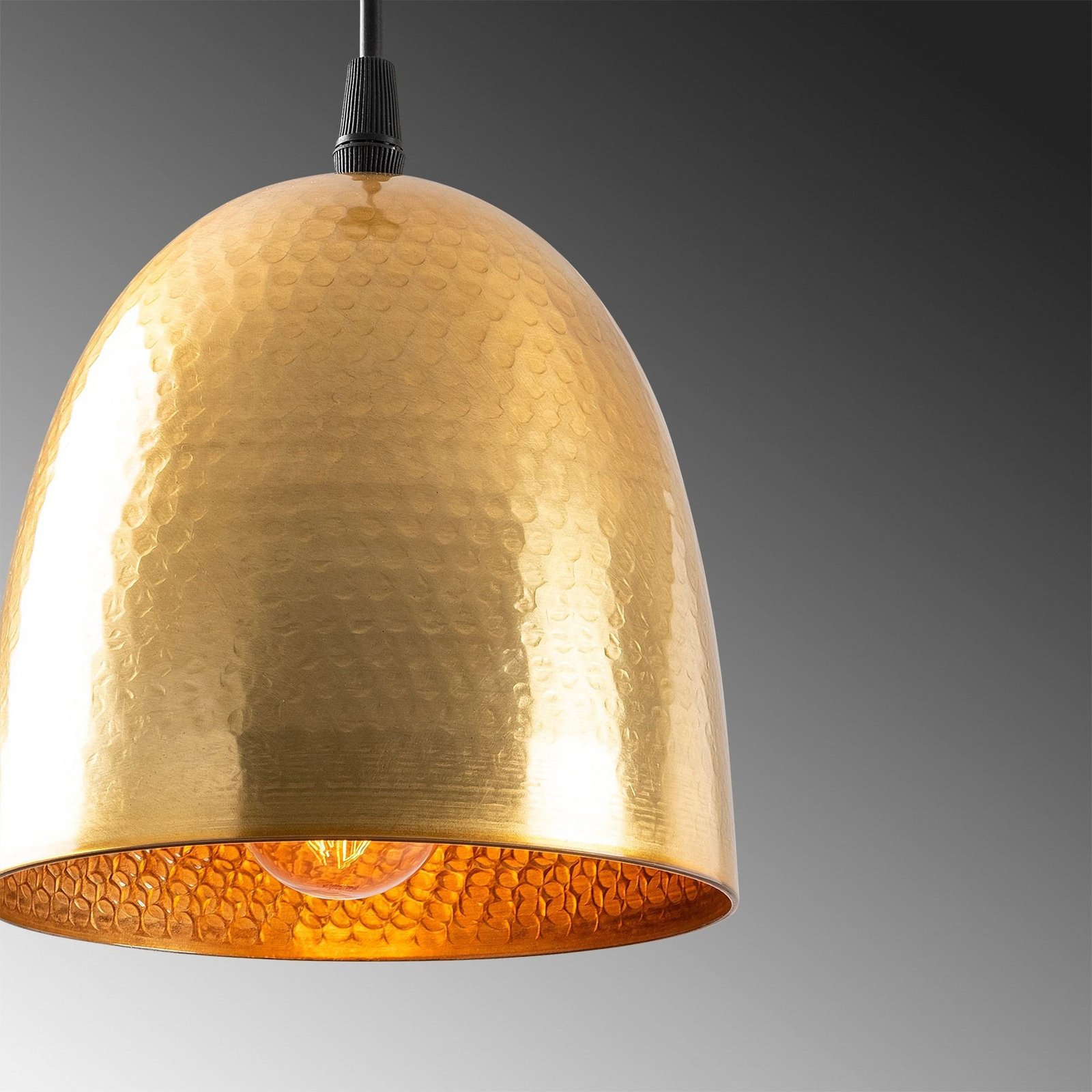 Tattoo 2383 pendant light, gold-coloured, metal, Ø 16 cm