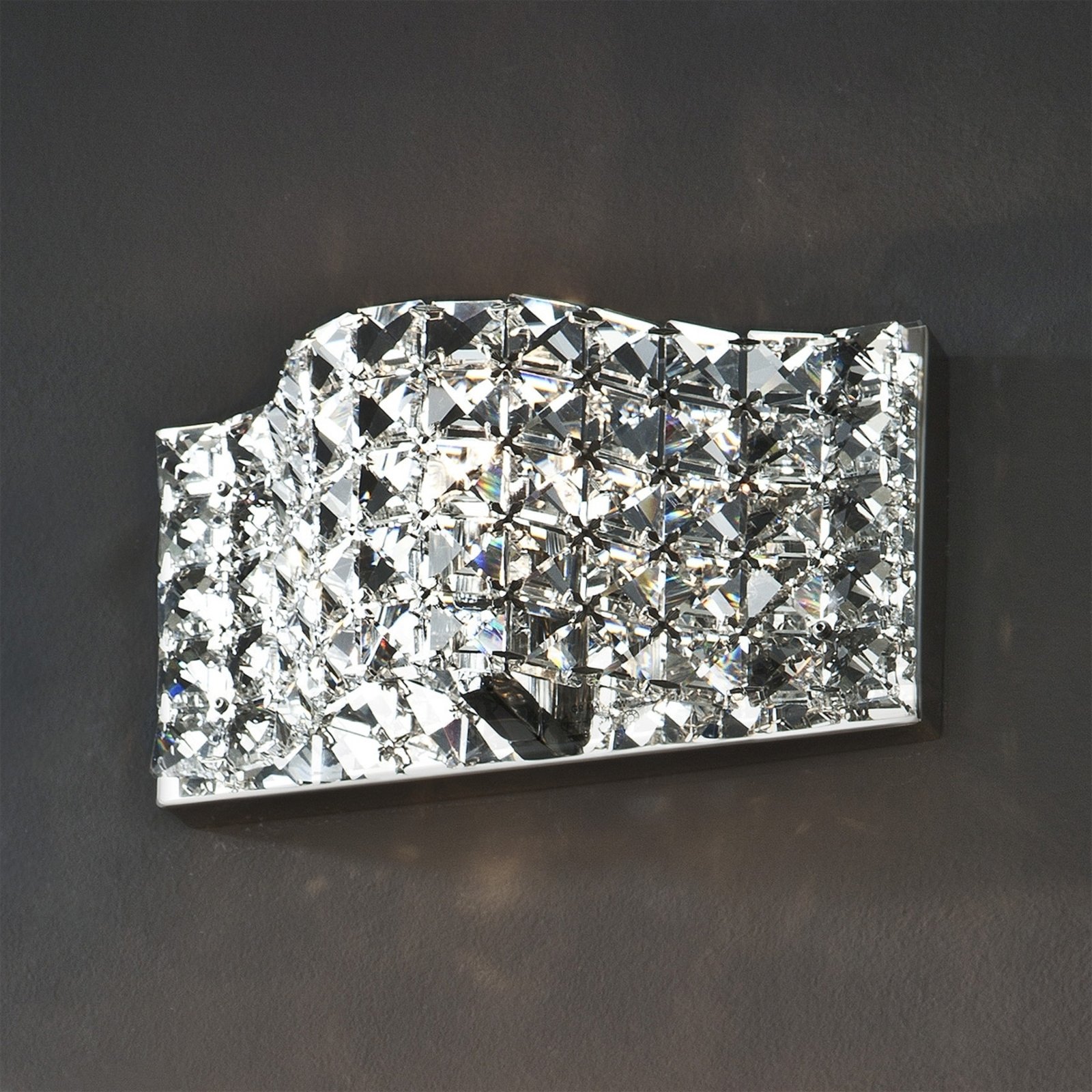Vägglampa Onda, kristallglas, 25 cm