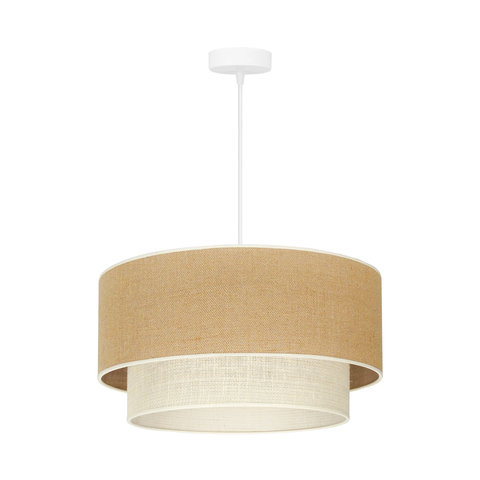 Rippvalgusti Boho, pruun/valge, Ø 45 cm, tekstiil