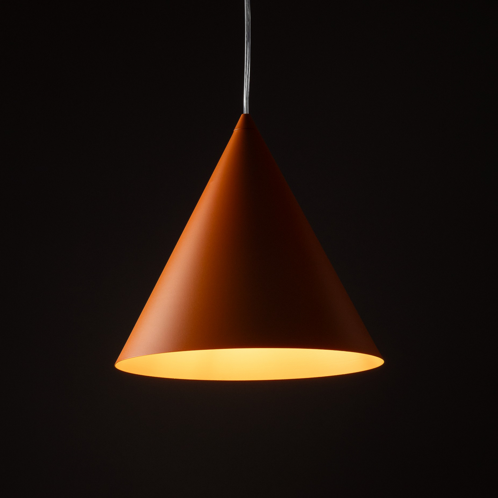 Cono pendant light, 1-bulb, Ø 25 cm, orange, E27