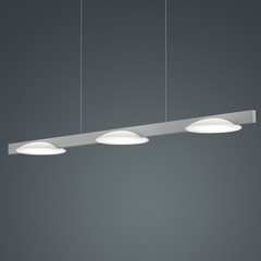Helestra Pole LED sospensione 3 luci nichel