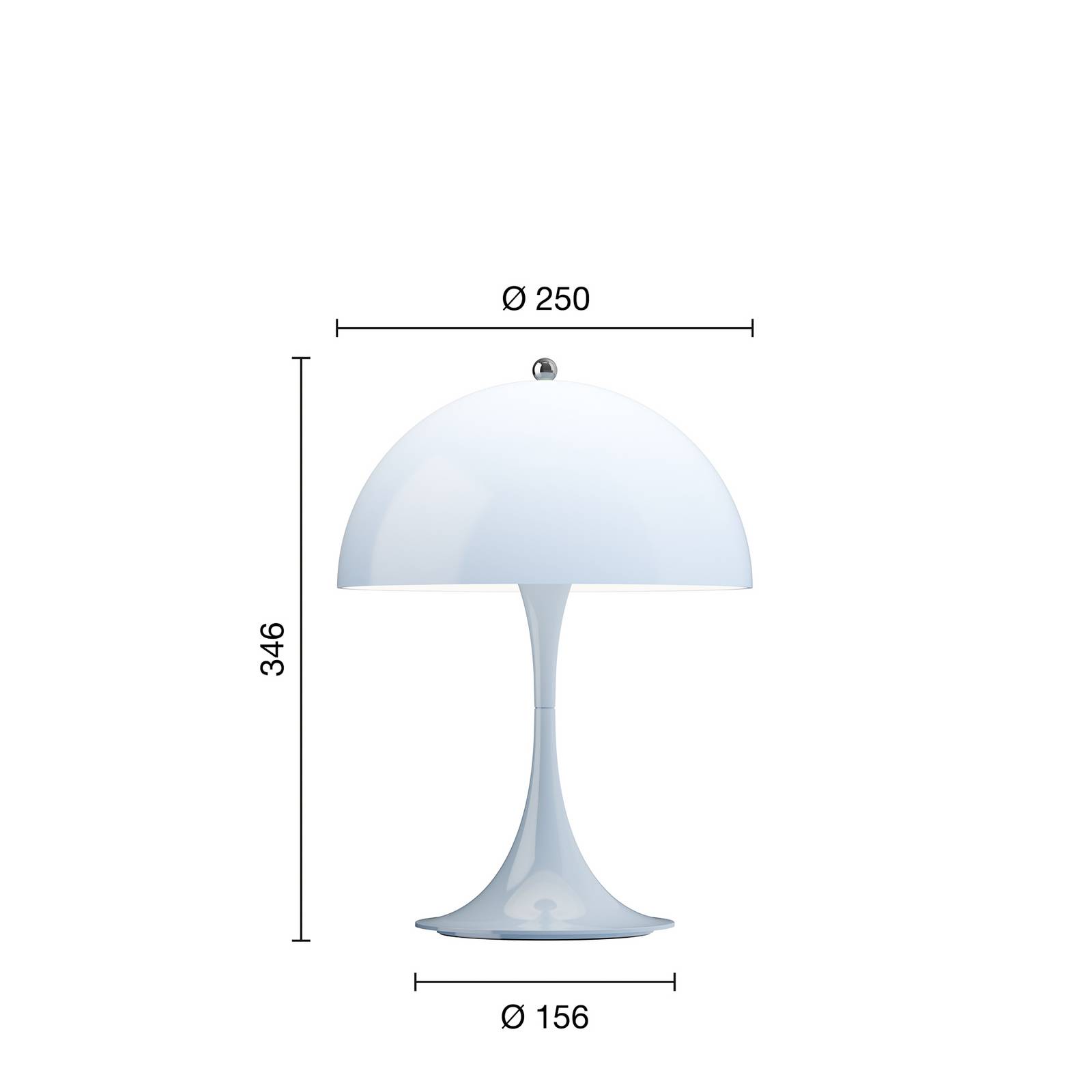 Louis Poulsen LED-Akkulampe Panthella 250, hellblau, IP44 günstig online kaufen