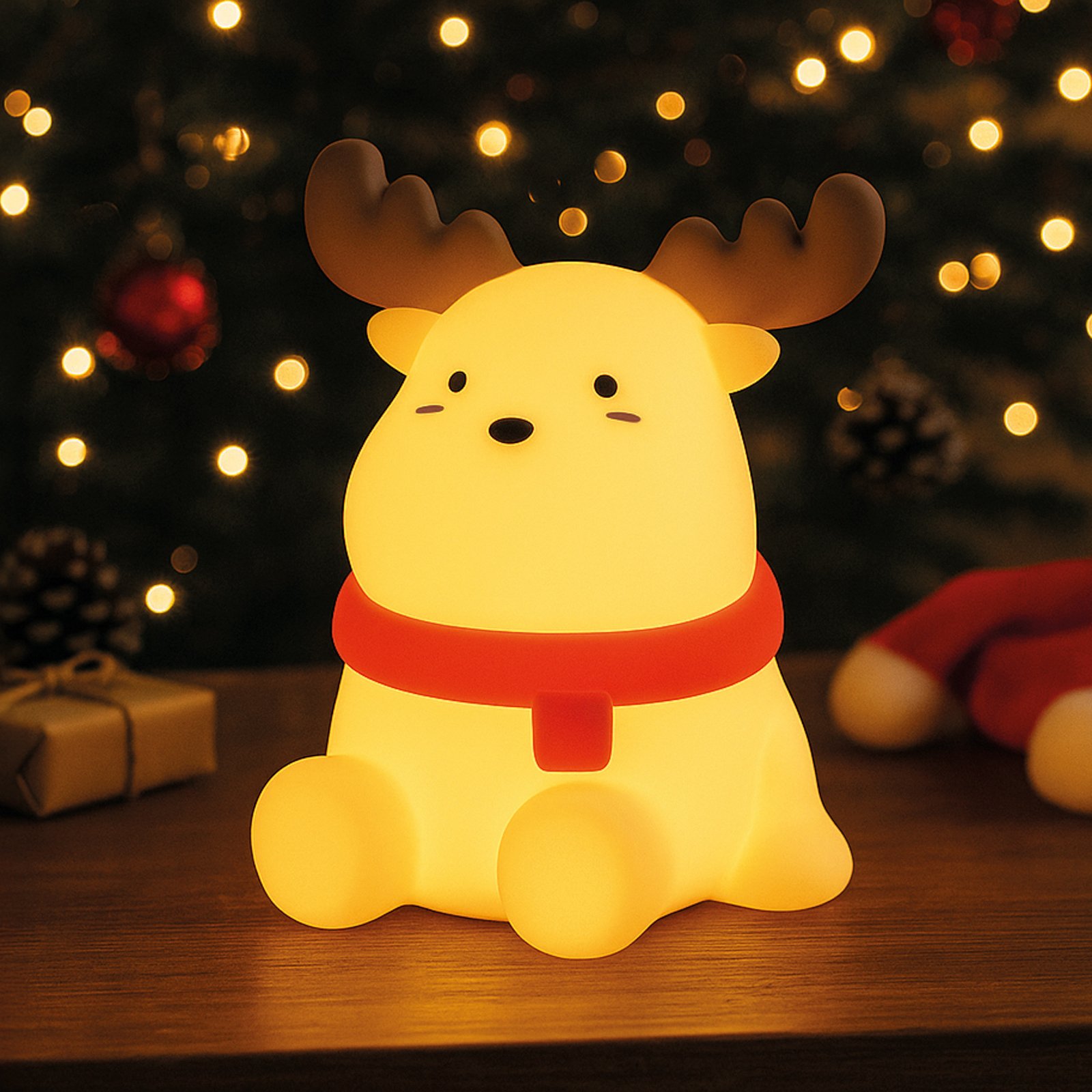 Lampă LED cu baterie Micha, culoare bej, înălțime 15 cm, silicon