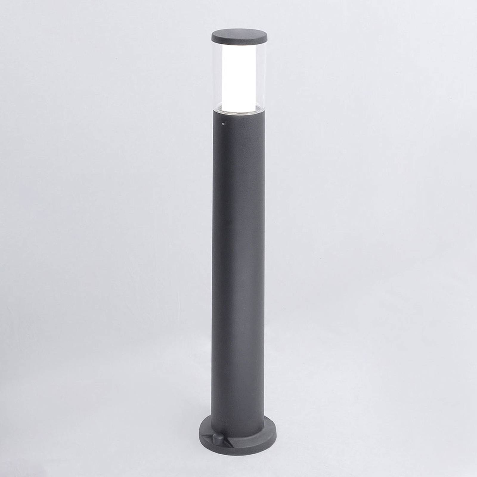 Fumagalli Black LED path light Carlo, cast resin, PMMA, GU10, 3.5 W, H: 80 cm