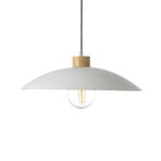 Hängeleuchte OHANA, Opalglas, Eichenholz, Ø 40 cm, E27