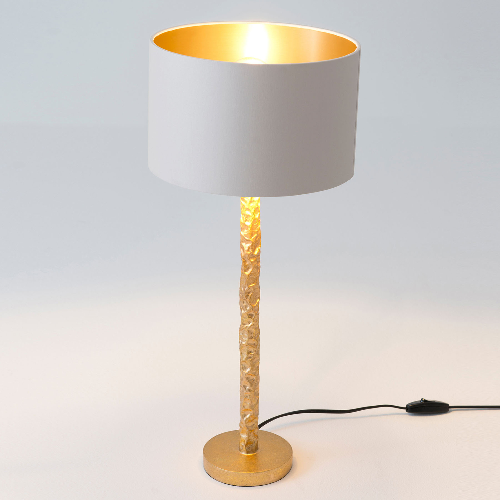 Lampada tavolo Cancelliere Rotonda bianco/oro 57cm