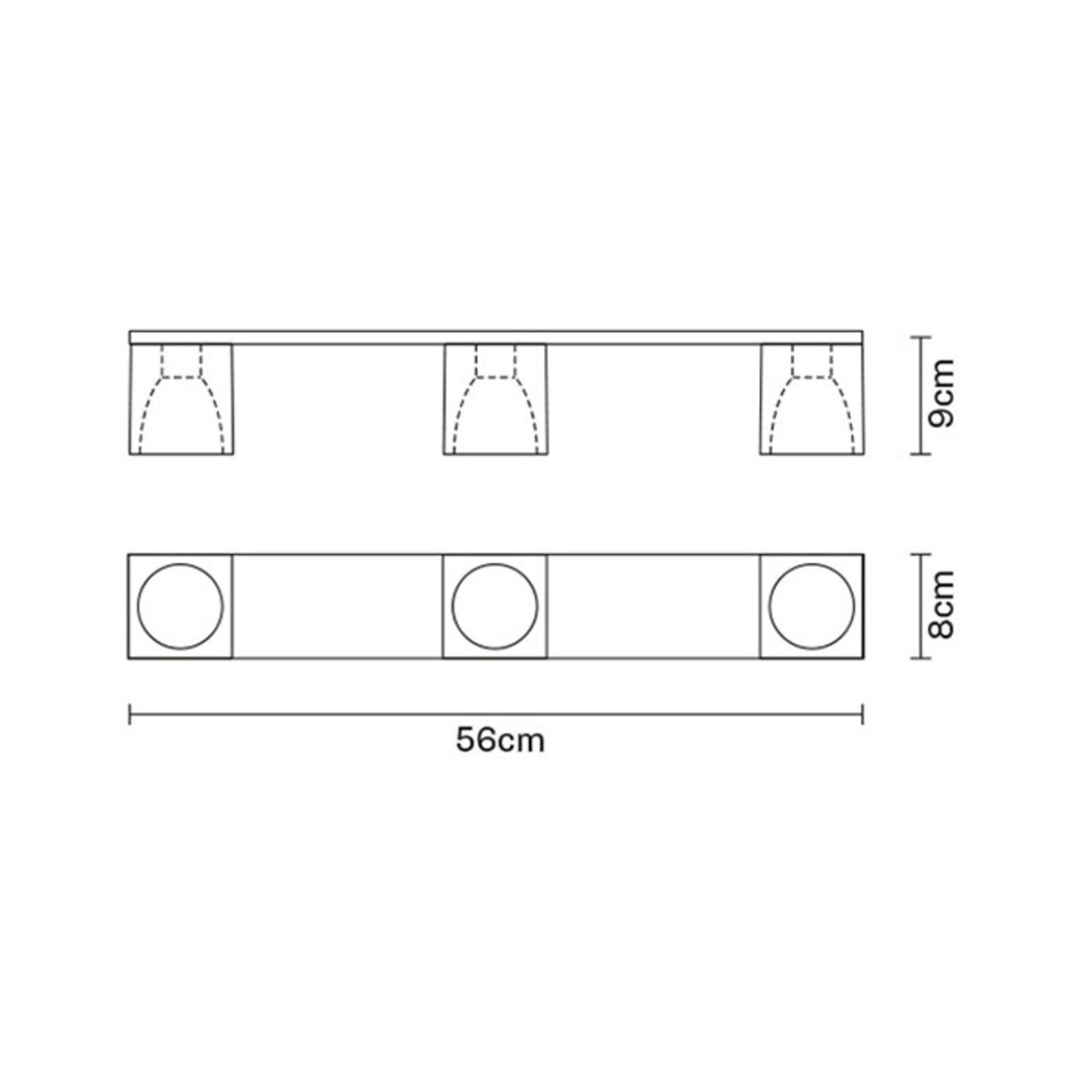 Fabbian Plafonnier exquis à 3 lampes Cubetto en noir