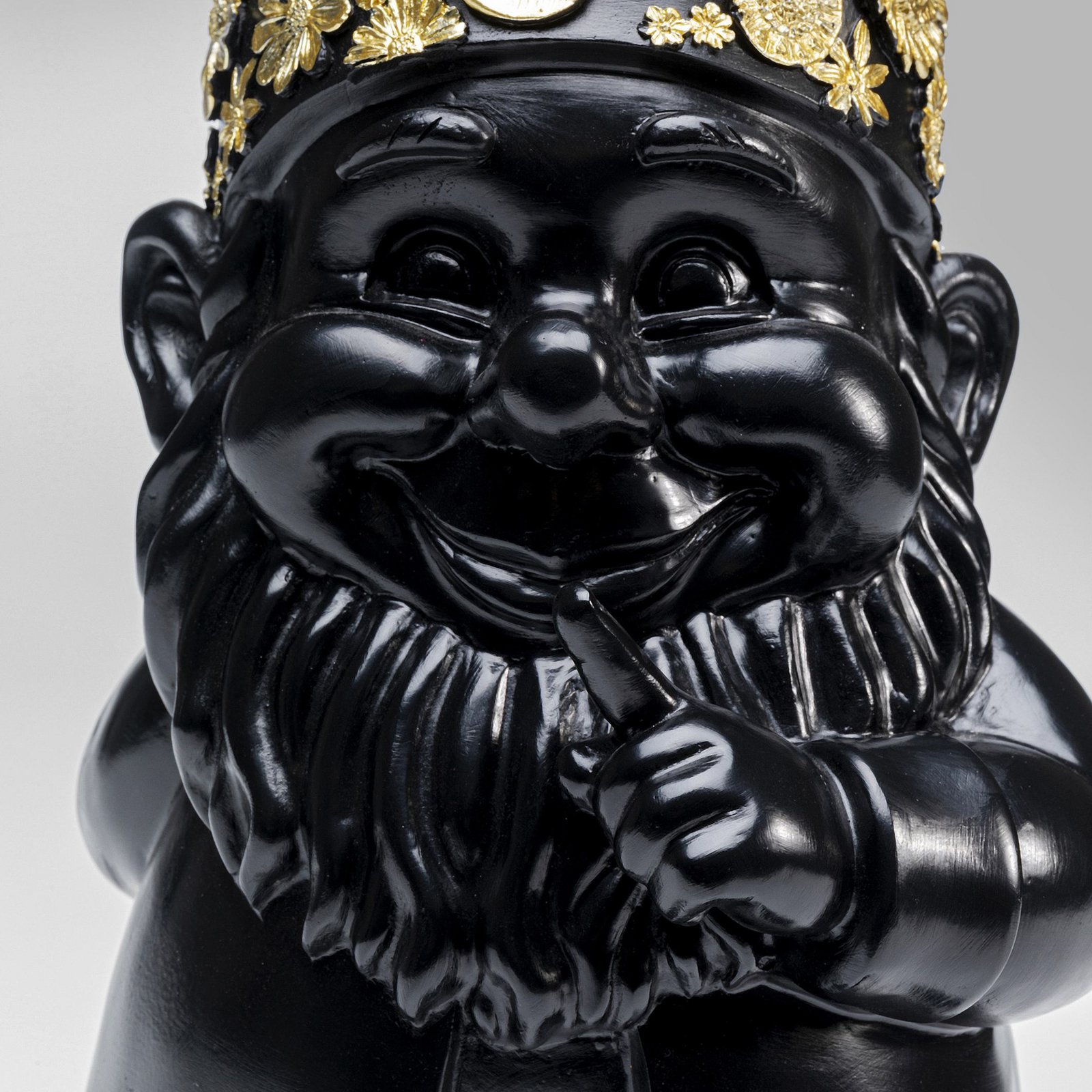 KARE decorative figure dwarf standing, black/gold, polyresin