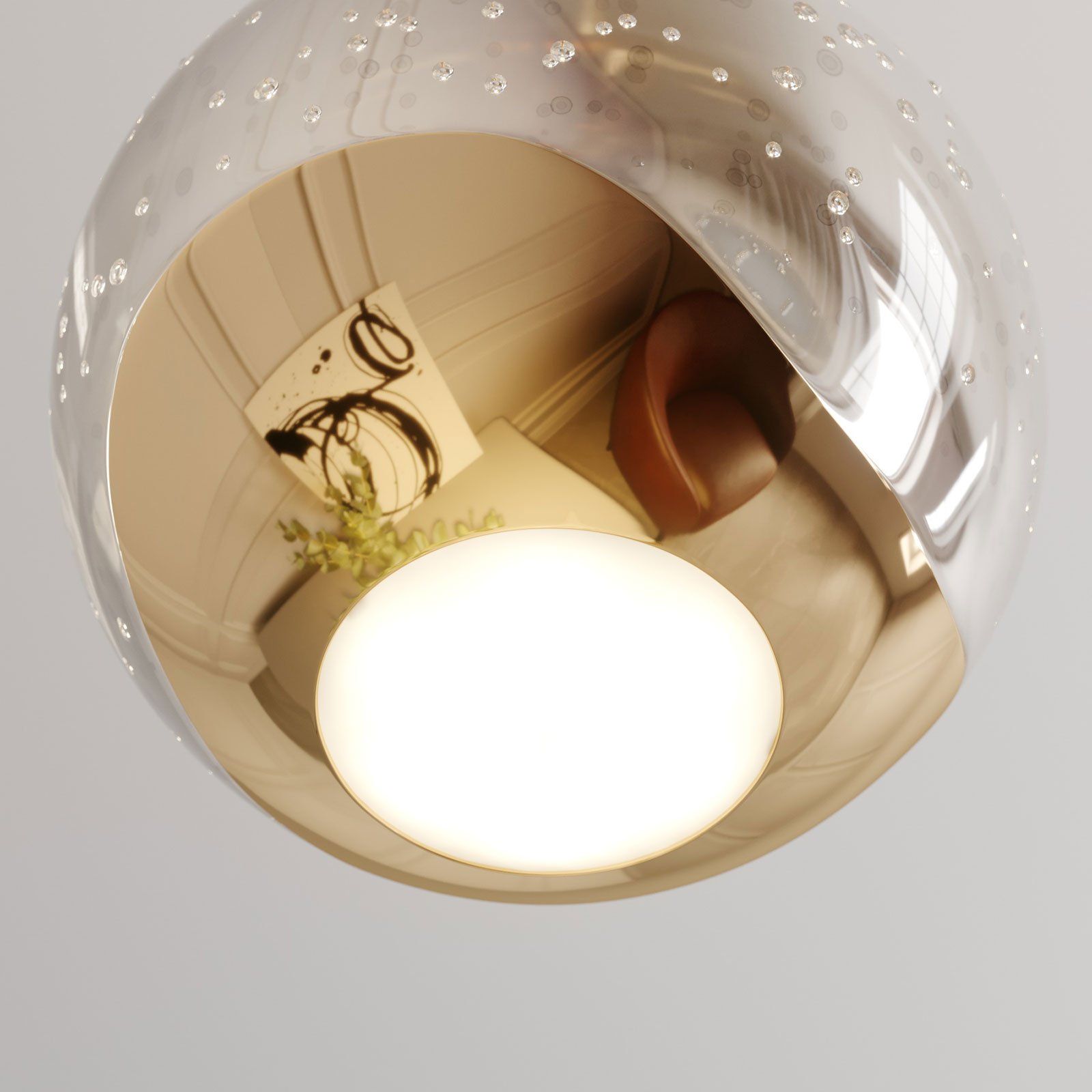 Lampa wisząca LED Hayley szklana kula 1-pkt. złota