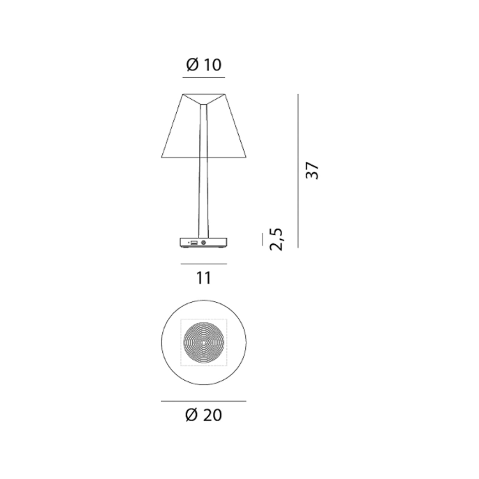Dina+ Portable Tischleuchte Light Blue - Rotaliana