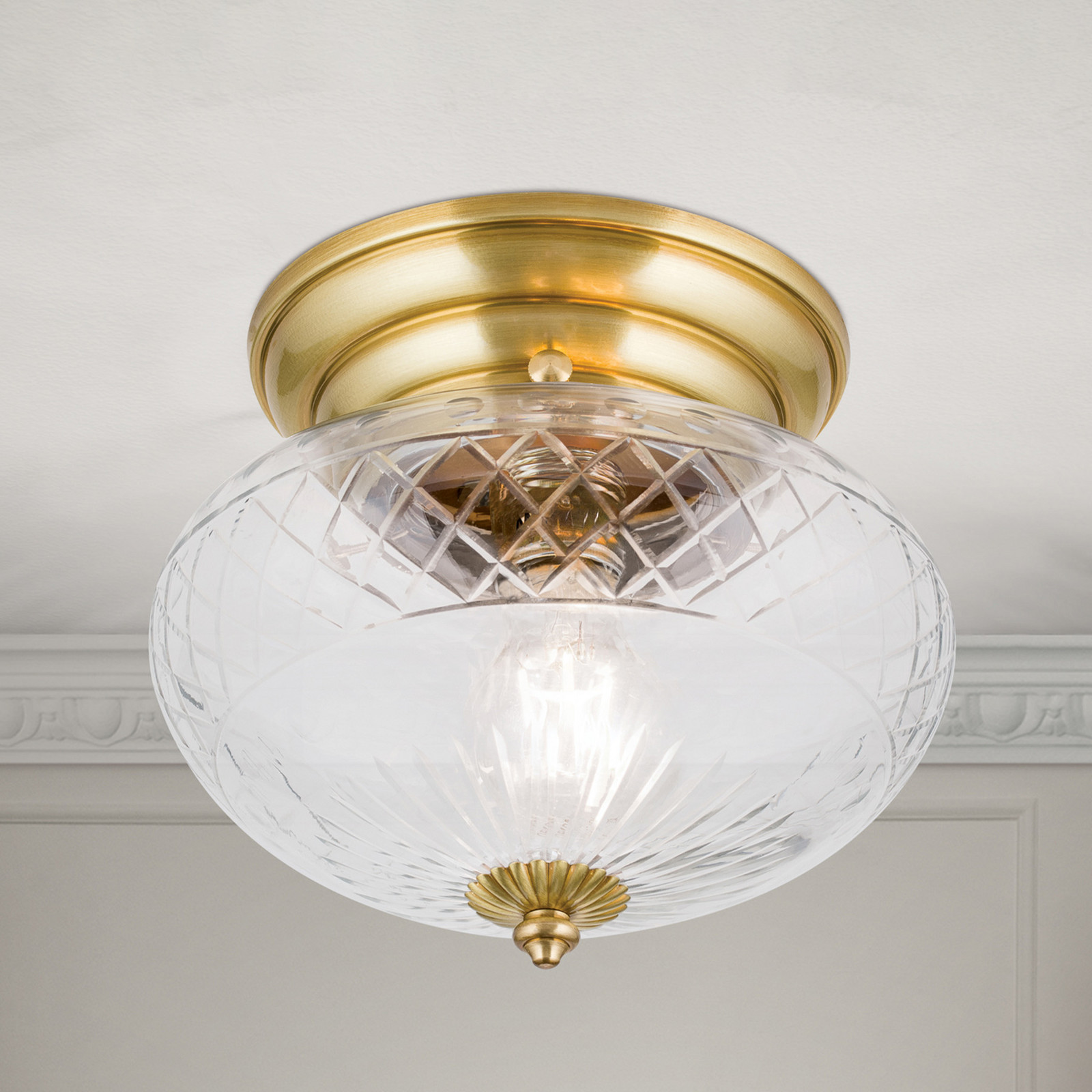 ORION Plafonieră Enna Ø 25 cm - Camera de zi / sufragerie - Antichitate - bronz transparent - Metal