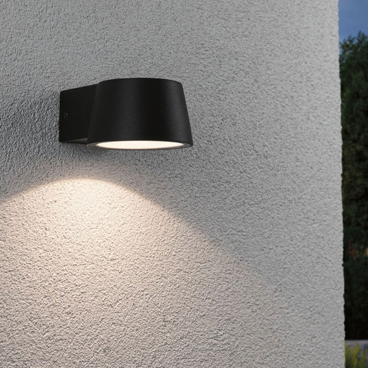 Paulmann 94452 LED Buiten Wandlamp Capea Met Bewegingsmelder - Zwart/Grijs