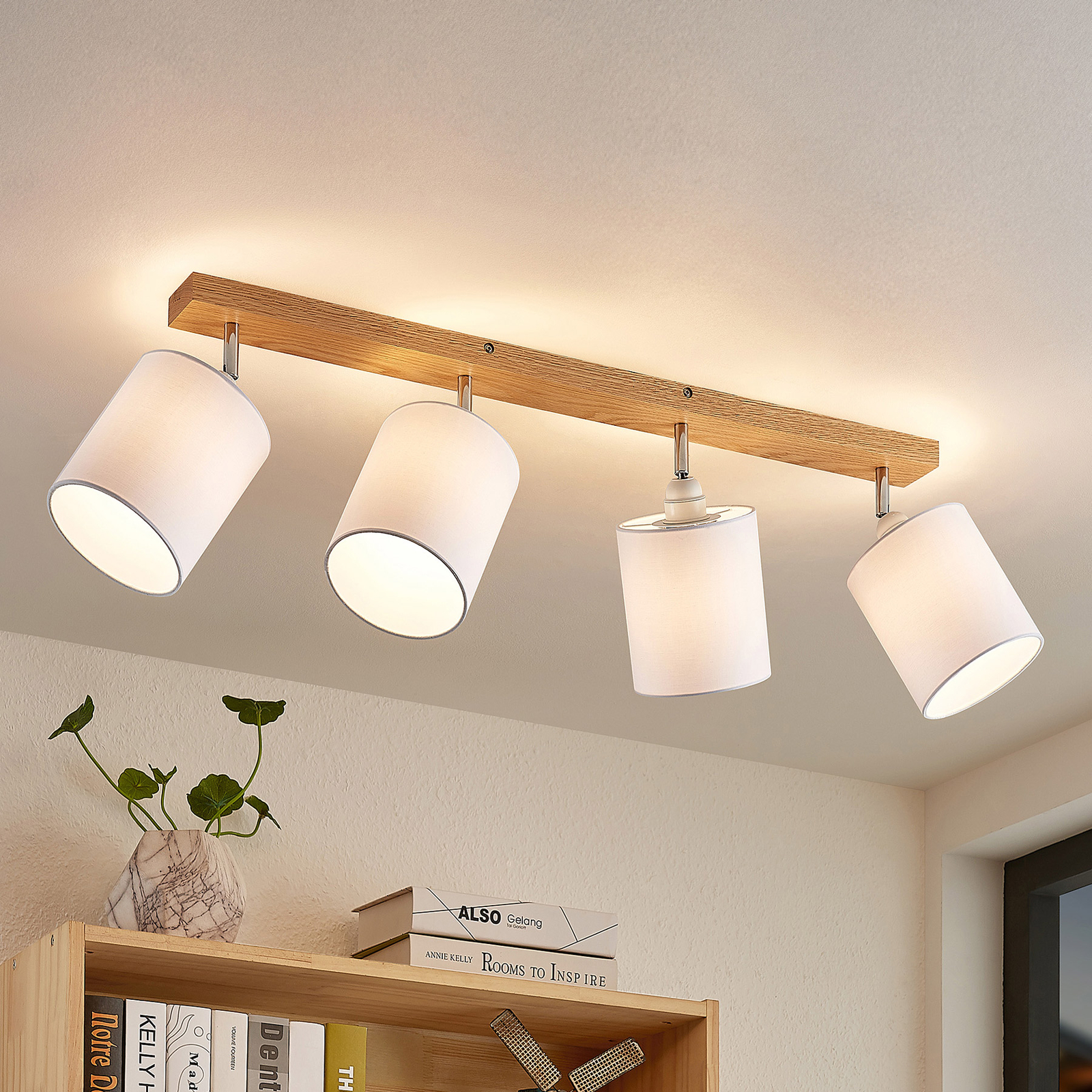 Lindby Imarin foco de techo, 4 luces, blanco