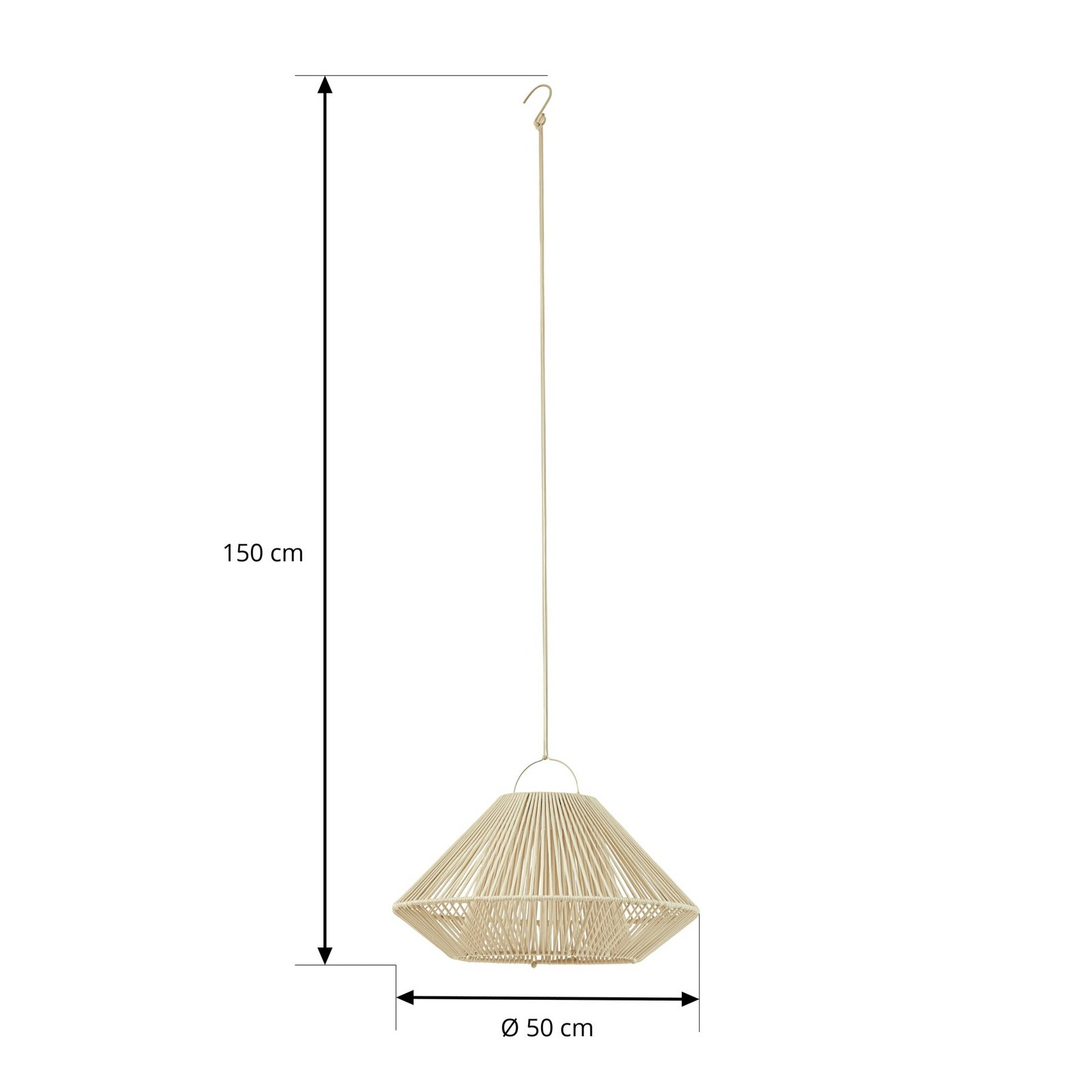 Austas LED-solcellelampe, Ø 50 cm, beige, USB, IP54 - Lindby