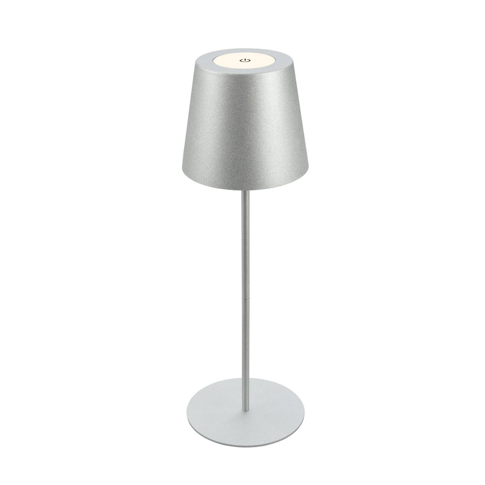 Briloner LED tafellamp 7508014 mat chroom 2.700 K IP44 Touchdim voor woonkamer / eettafel - modern - alu / grijs / zink - metaal - tafellamp terraslampen - buitenlamp - dimbaar