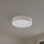 LED ceiling light Plafond, cream, fabric, Ø 45 cm, 3-step dimmable
