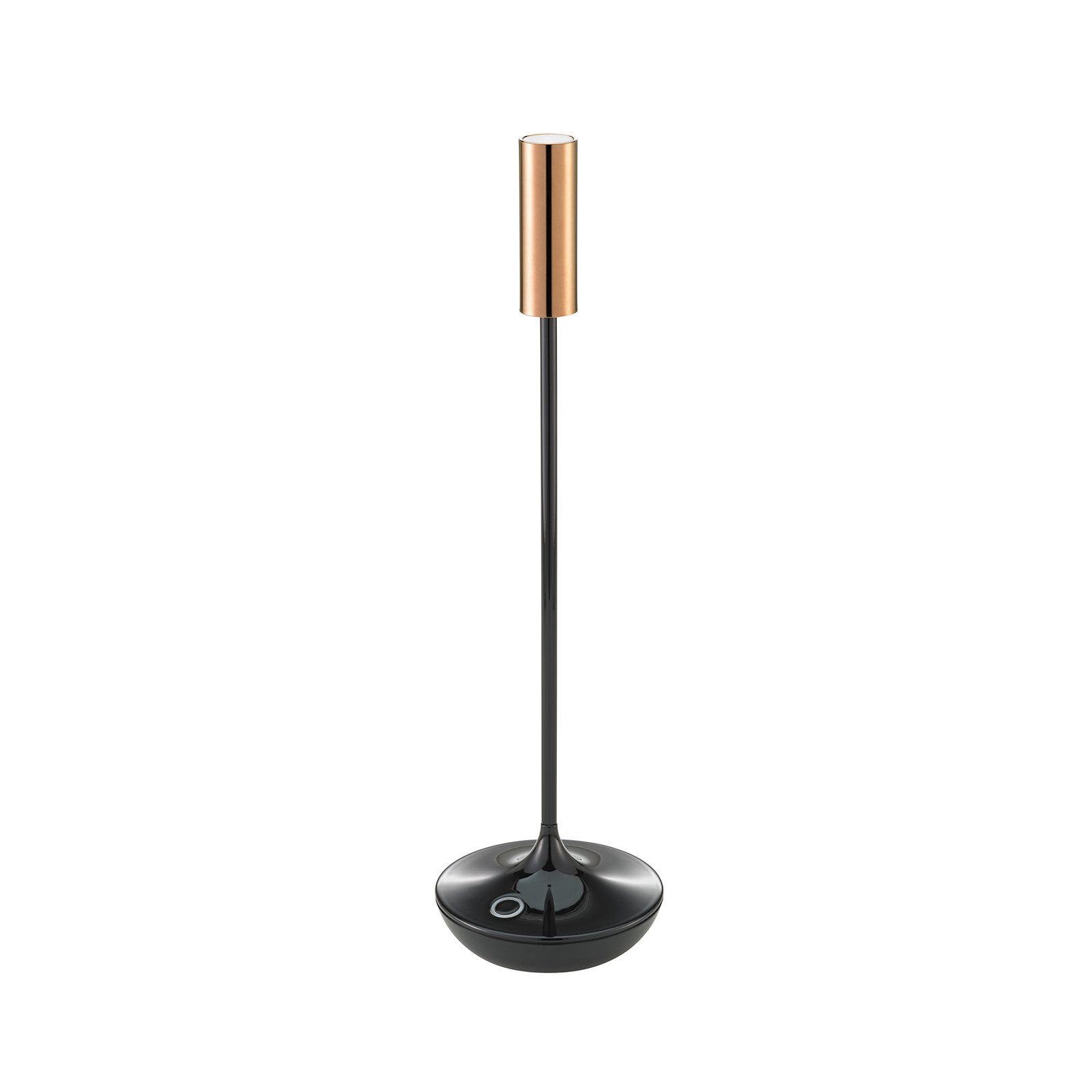 Nucandle LED laddningsbar bordslampa, svart/koppar, IP54, dimbar