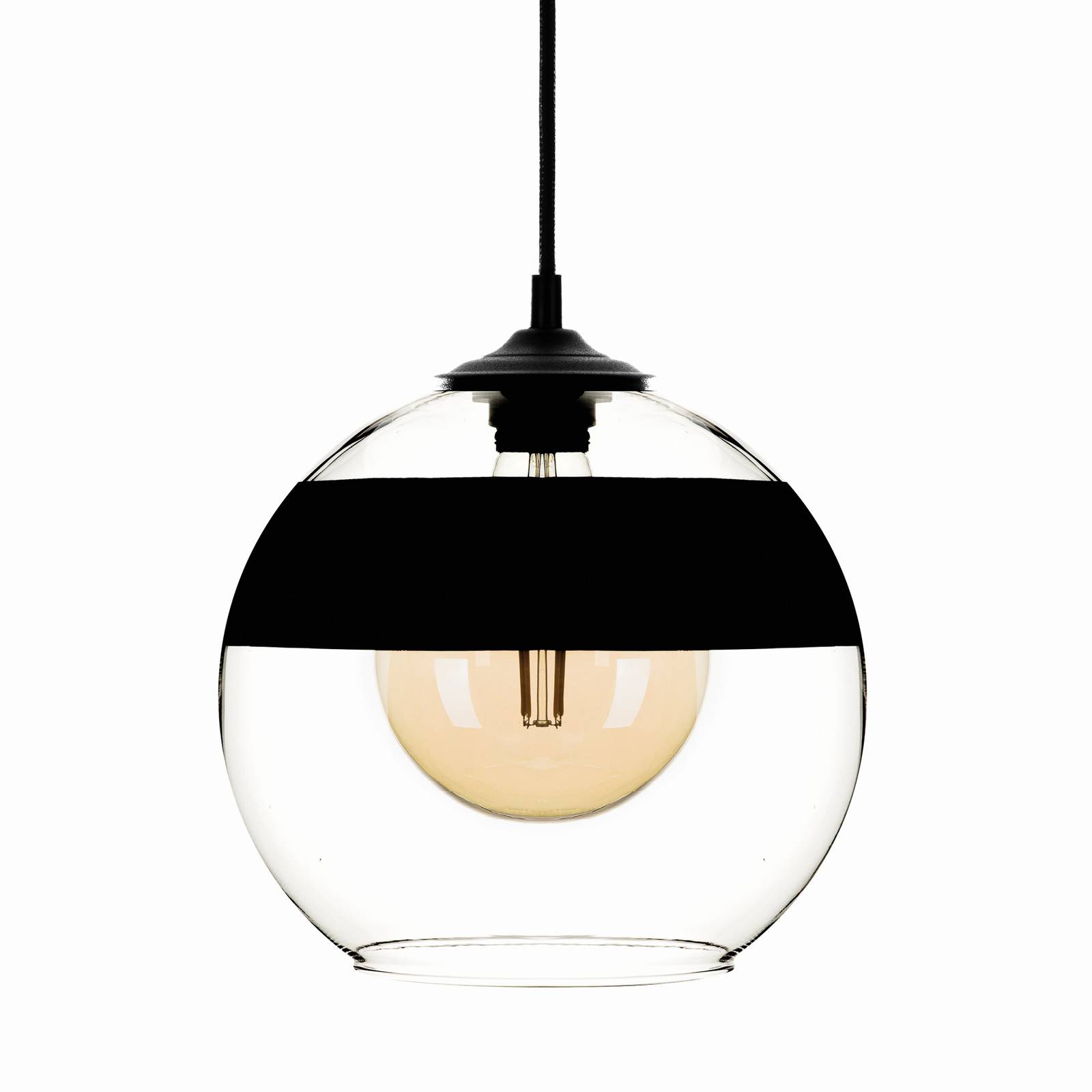 E-shop Závesná lampa Monochrome Flash číra/čierna Ø 25cm
