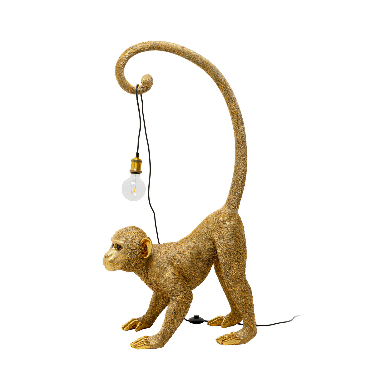 Lampe de sol KARE Monkey Dance, couleur or, 120 cm, E27
