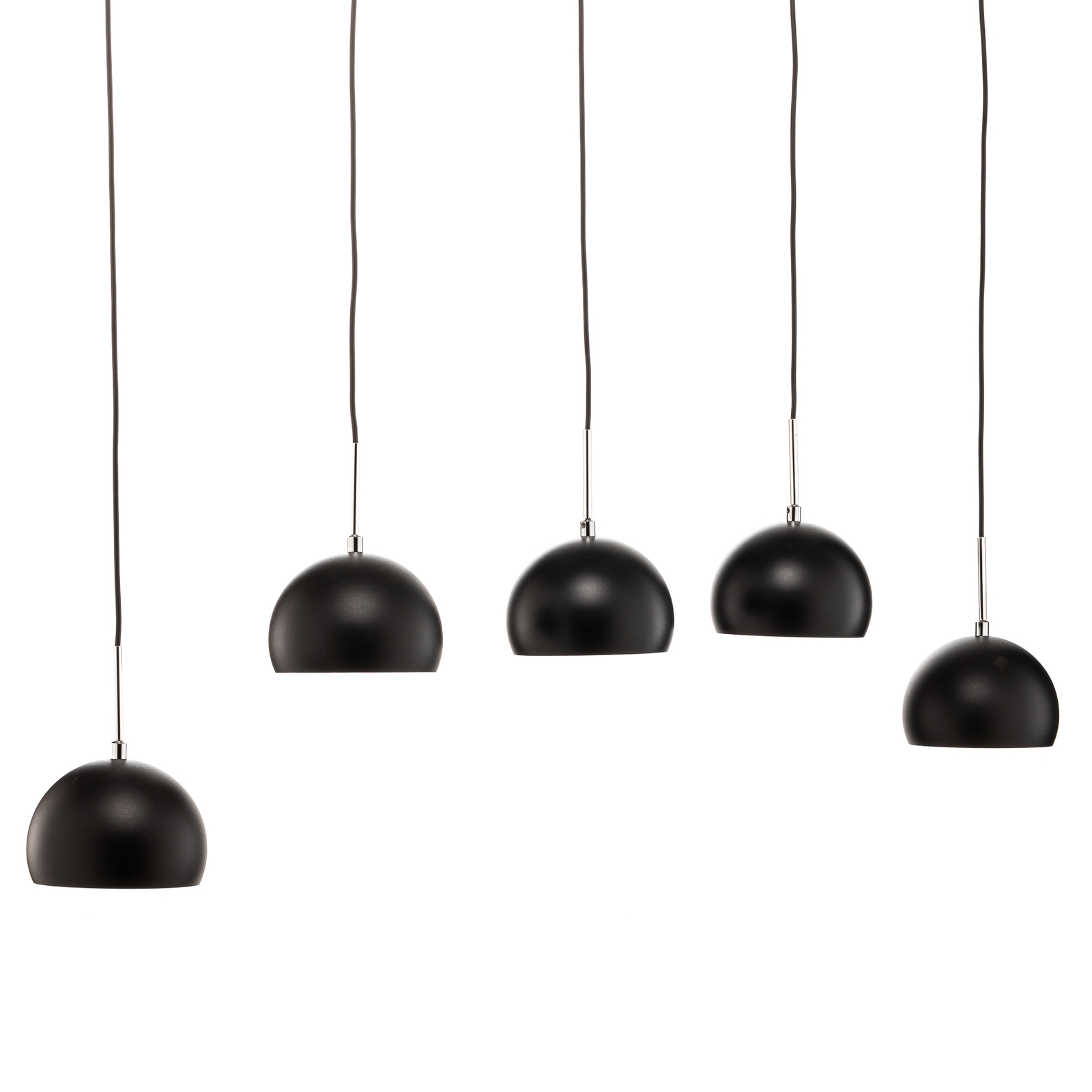 Suspension Cool, à cinq lampes longue, noire