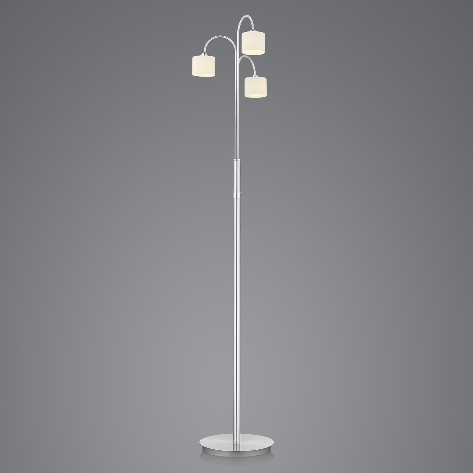 Lampa stojąca LED Mila, nikiel/szkło opalowe, 3-punktowa