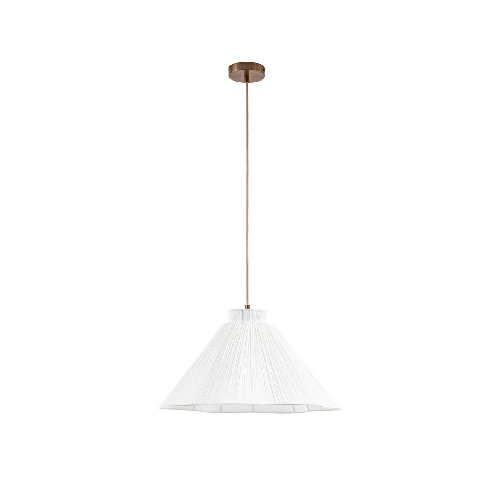 Lucande Hängeleuchte Lisbeth, Ø 50 cm, weiß/messing, E27