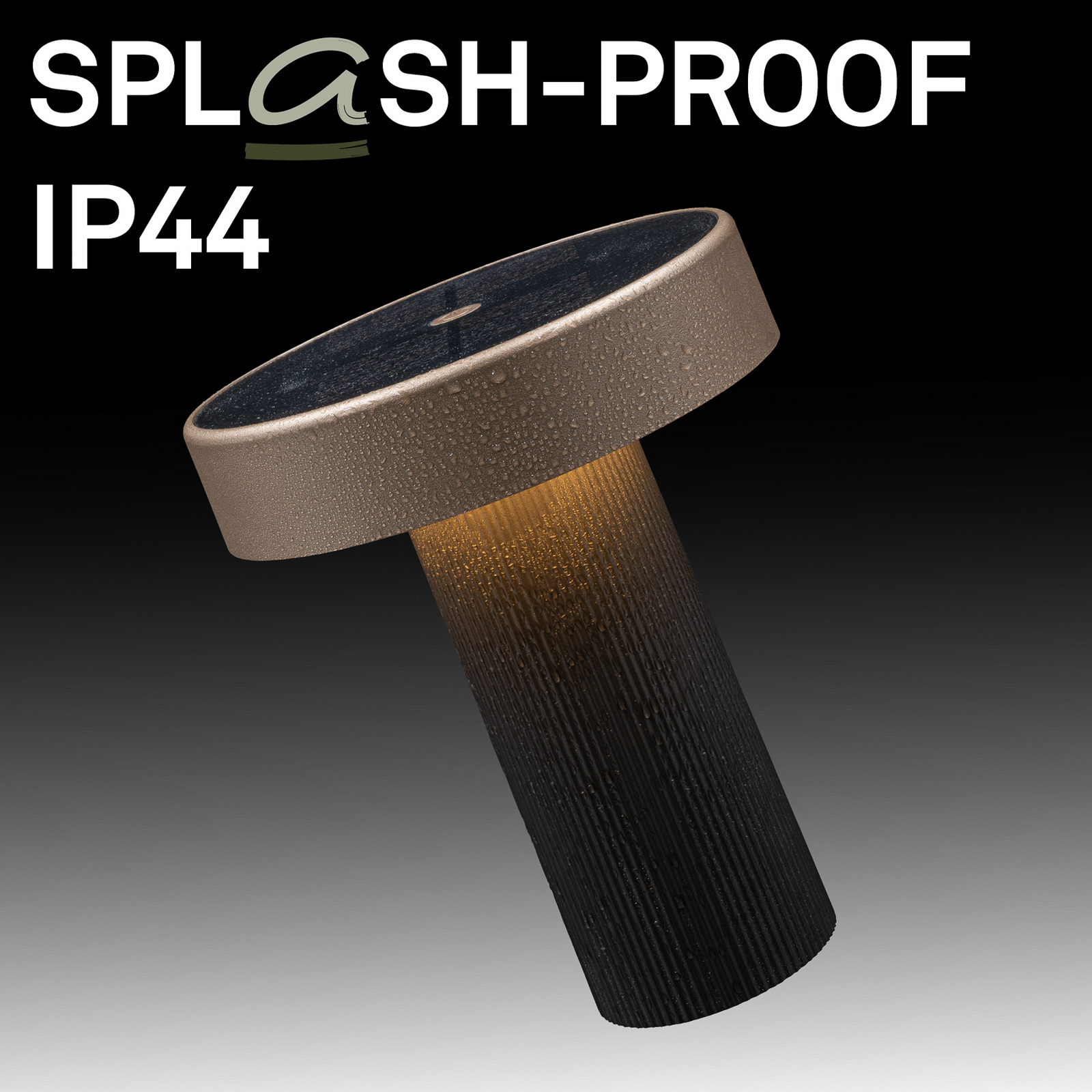 LED-batteridriven solcellsbordslampa Poga, antracit/brons, IP44