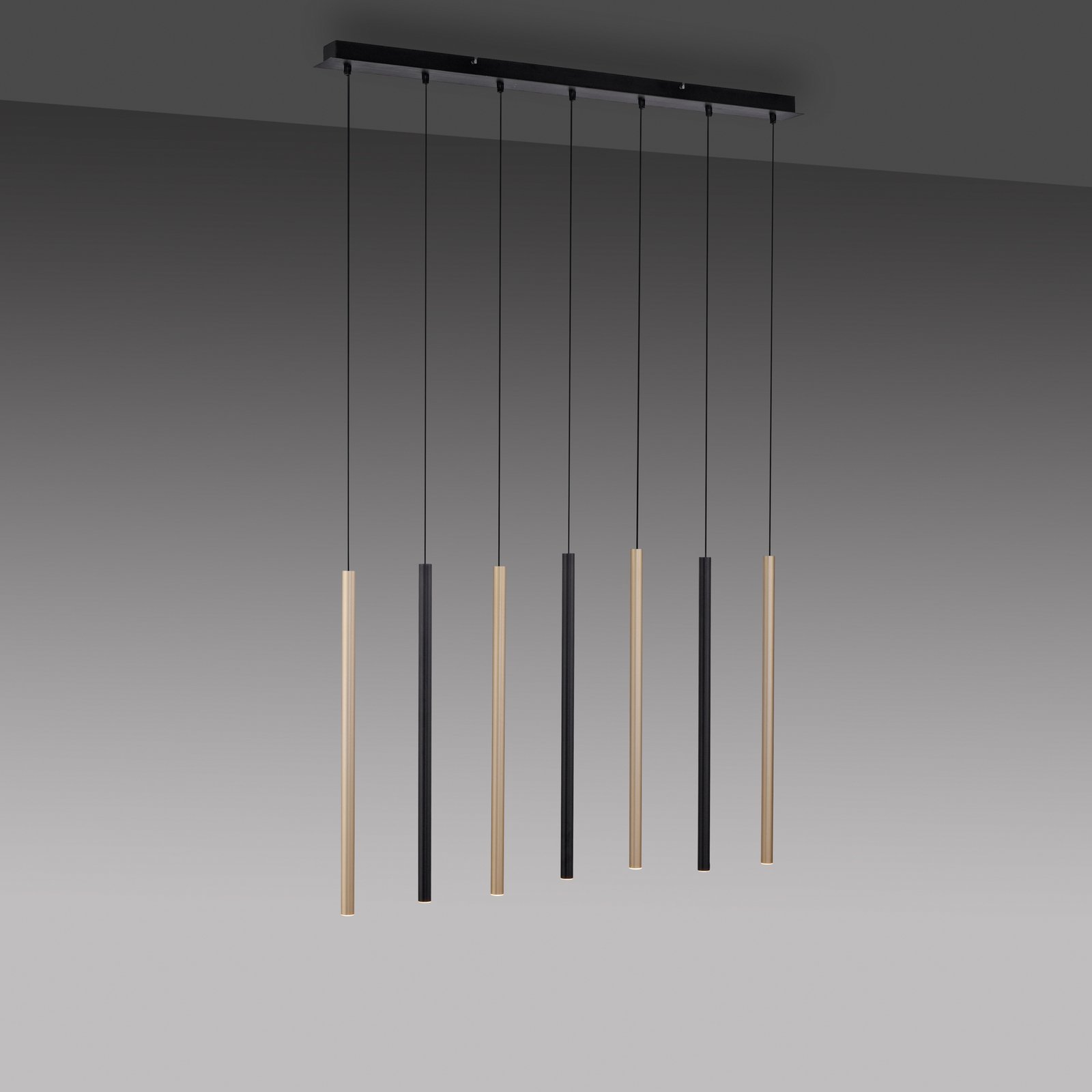 Flute LED-hængelampe, kan dæmpes, 7 lyskilder