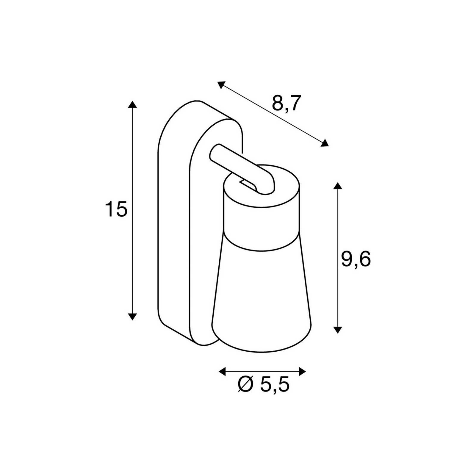 SLV Lampa ścienna Puri 2.0 Cone, czarno-złota, 15 cm
