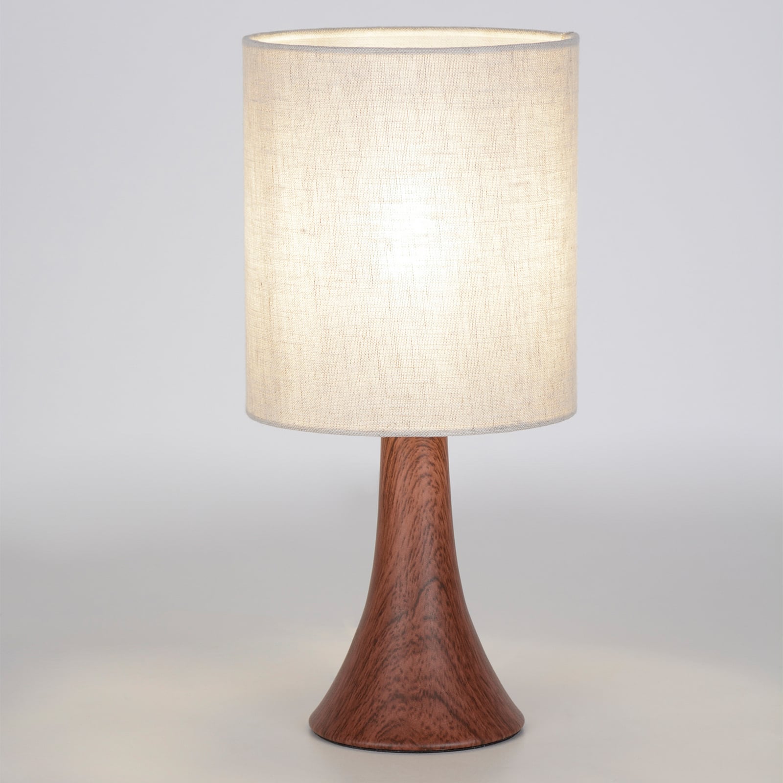 Bordlampe Arto, mørkebrun/hvit, høyde 32 cm, metall/lin Bordlampe Arto, mørkebrun/hvit, høyde 32 cm, metall/lin